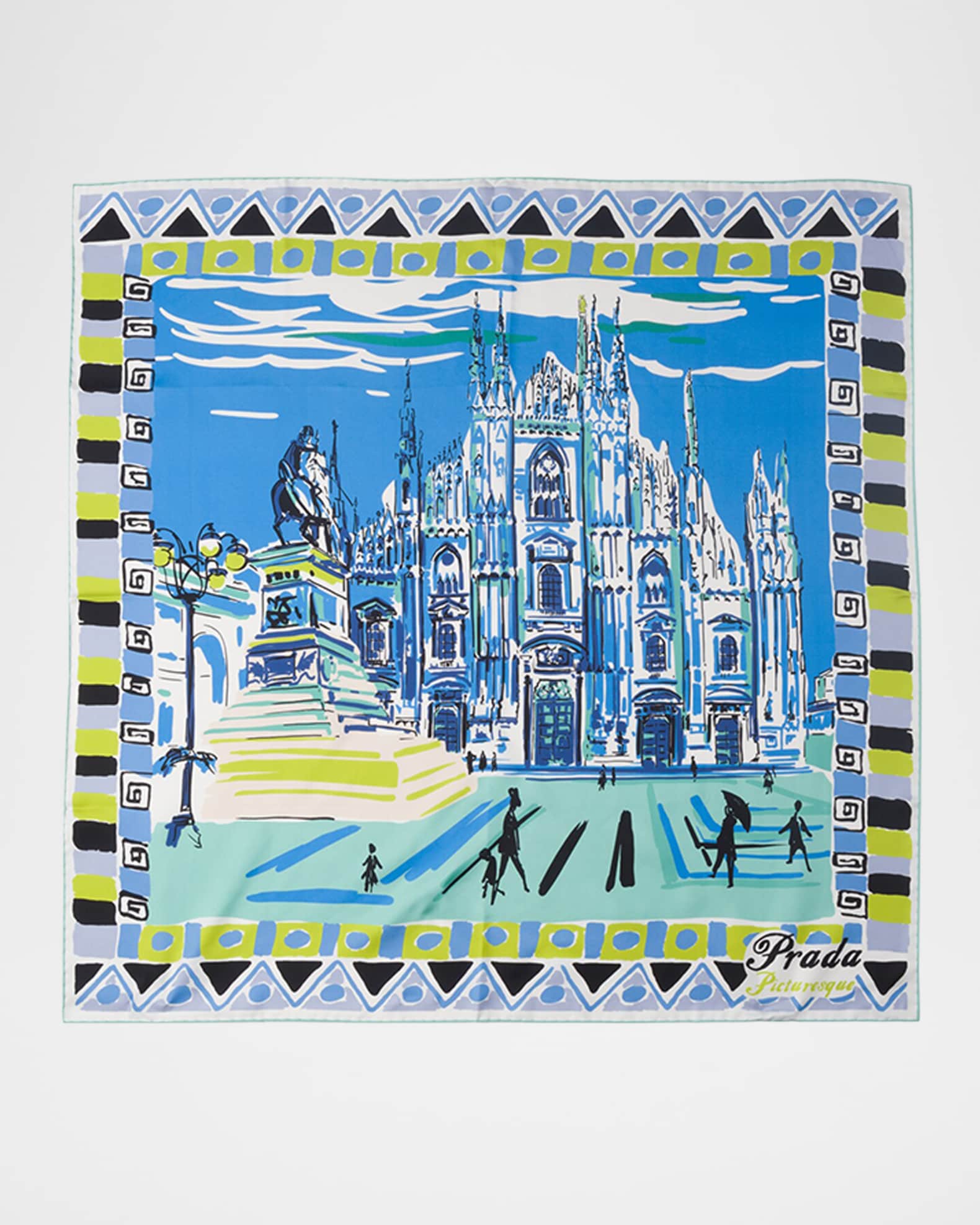 Prada Picturesque Milano Silk Scarf | Neiman Marcus