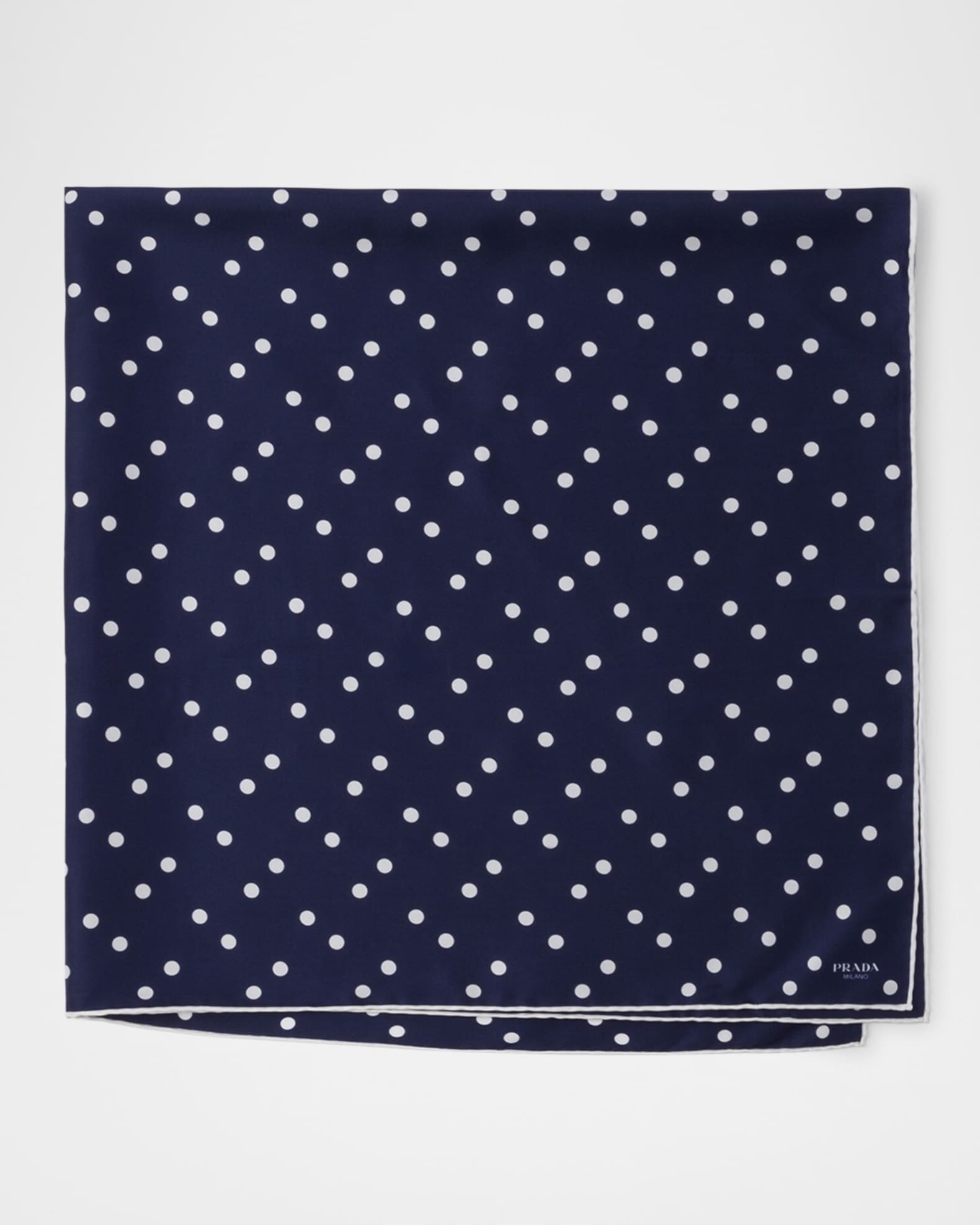 Polka-Dot Print Silk Twill Scarf 0