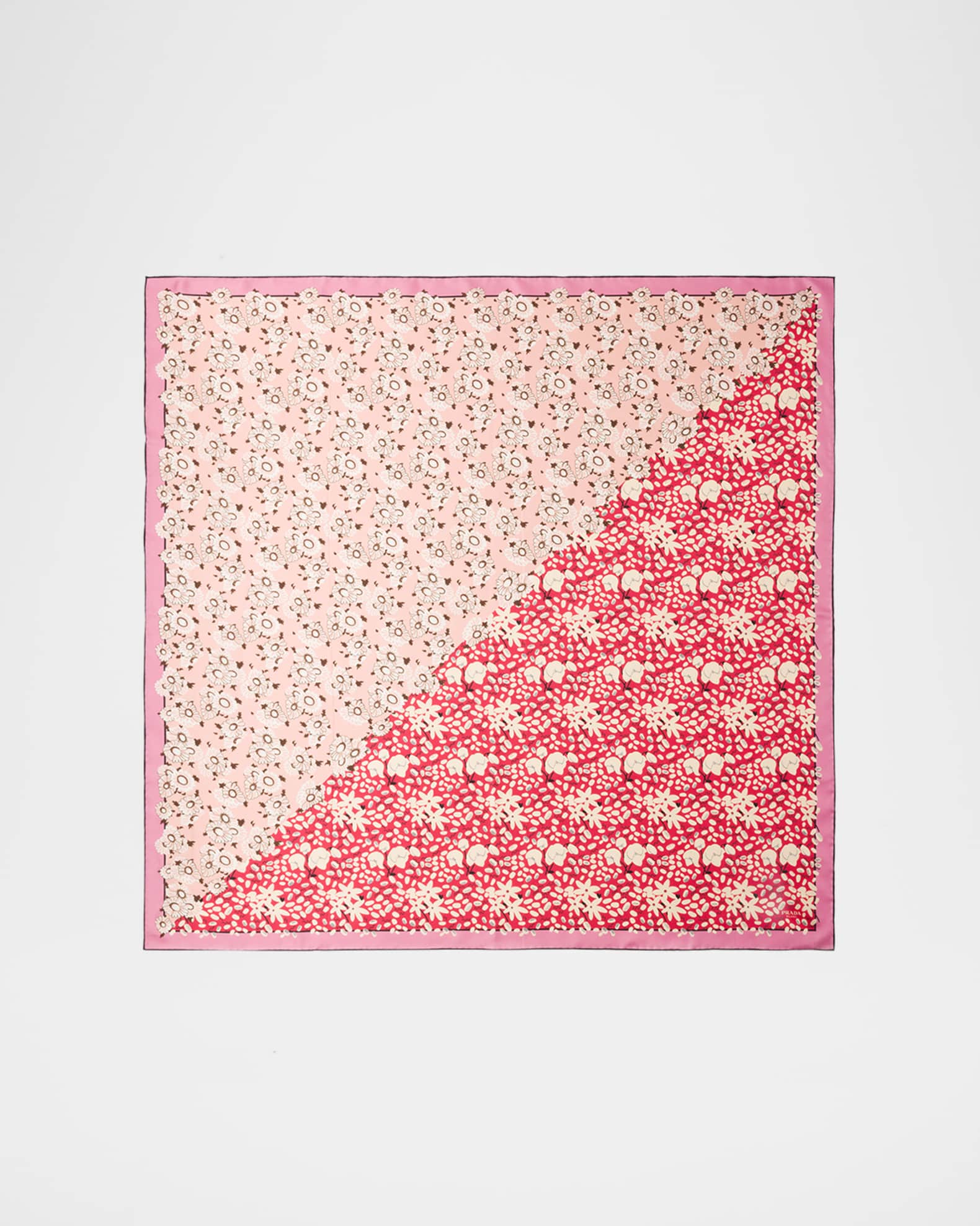 Floral Printed Silk Scarf 0