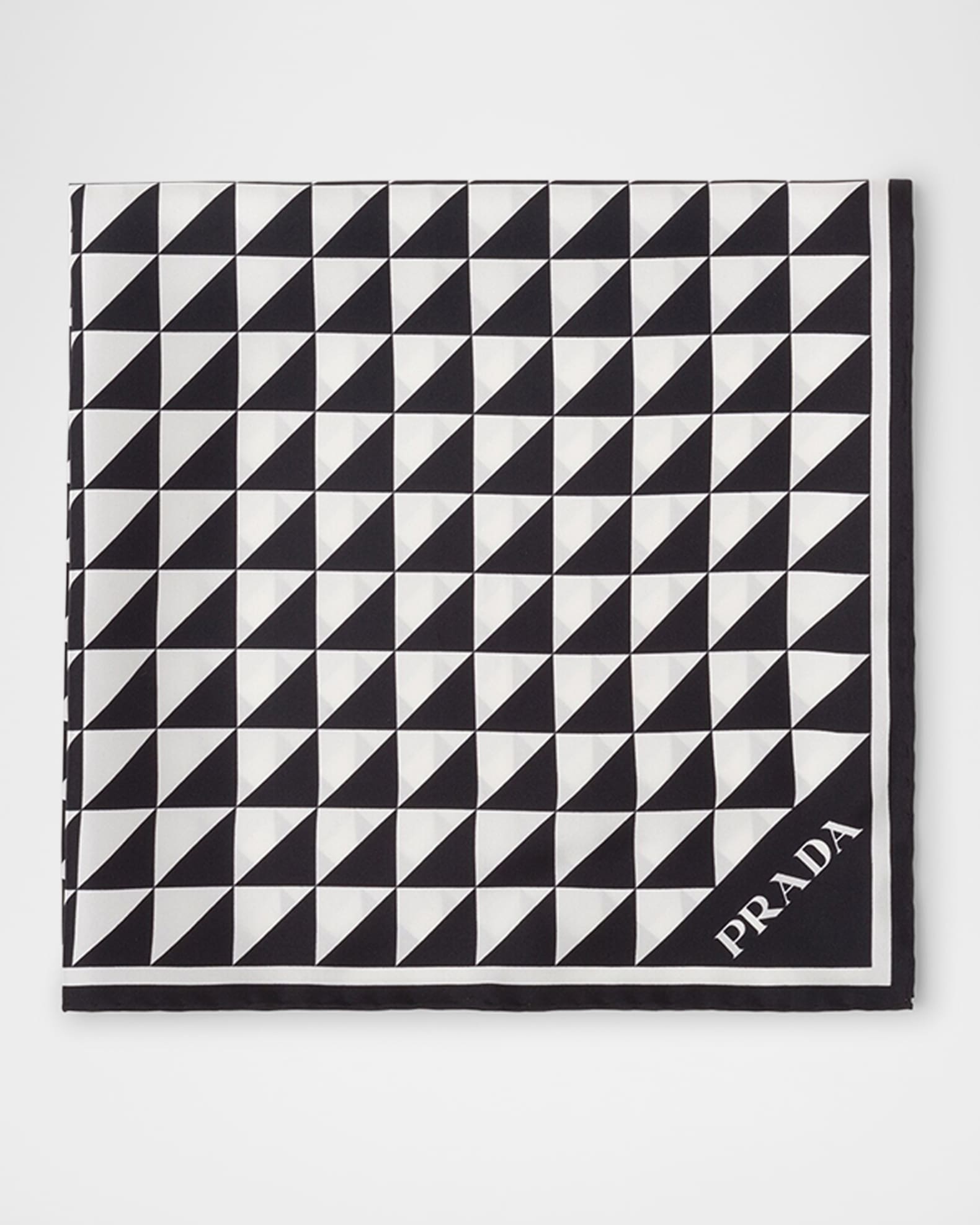 Triangle Line-Print Silk Scarf 0