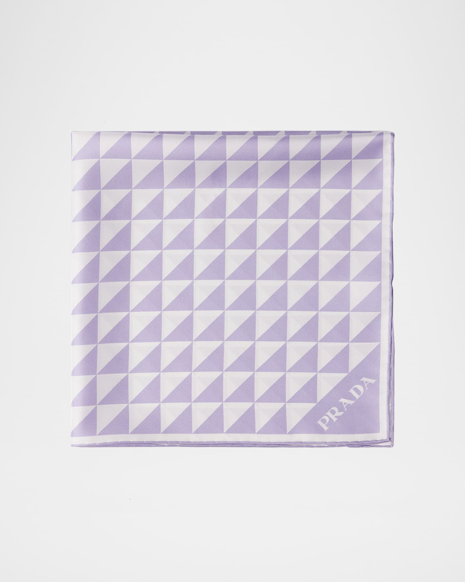 PRADA シルク スカーフ トライアングル ピンク Prada Triangle Line-Print Silk Scarf | Neiman Marcus