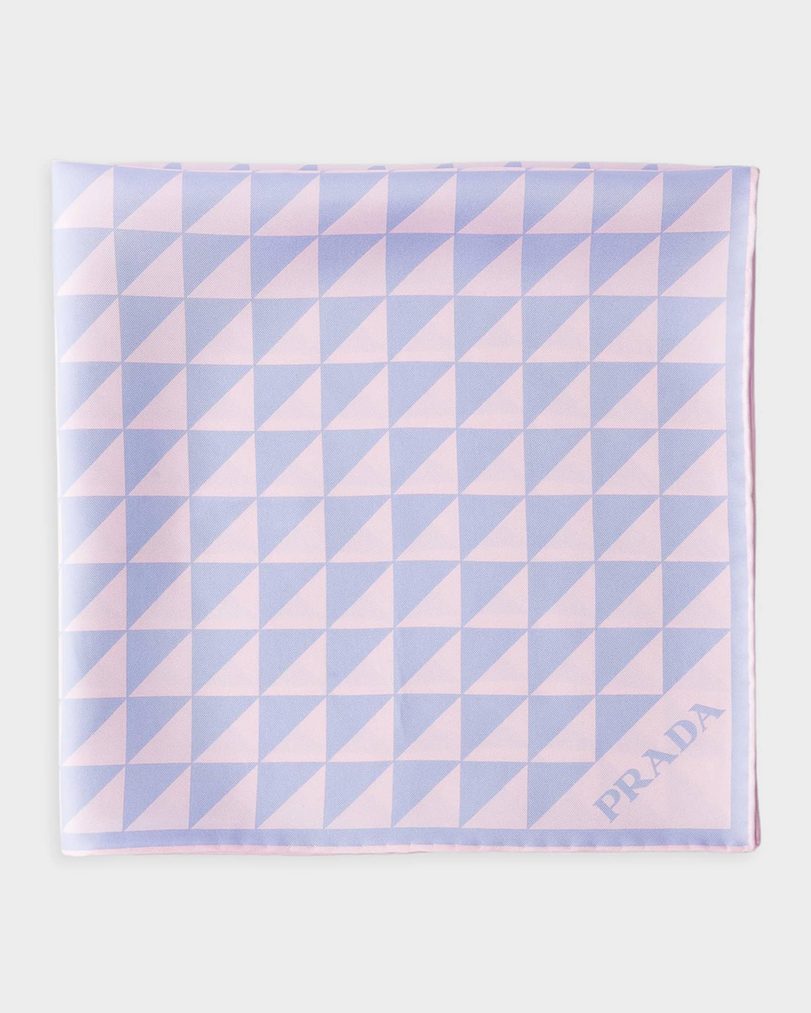Prada Triangle Line-Print Silk Scarf | Neiman Marcus
