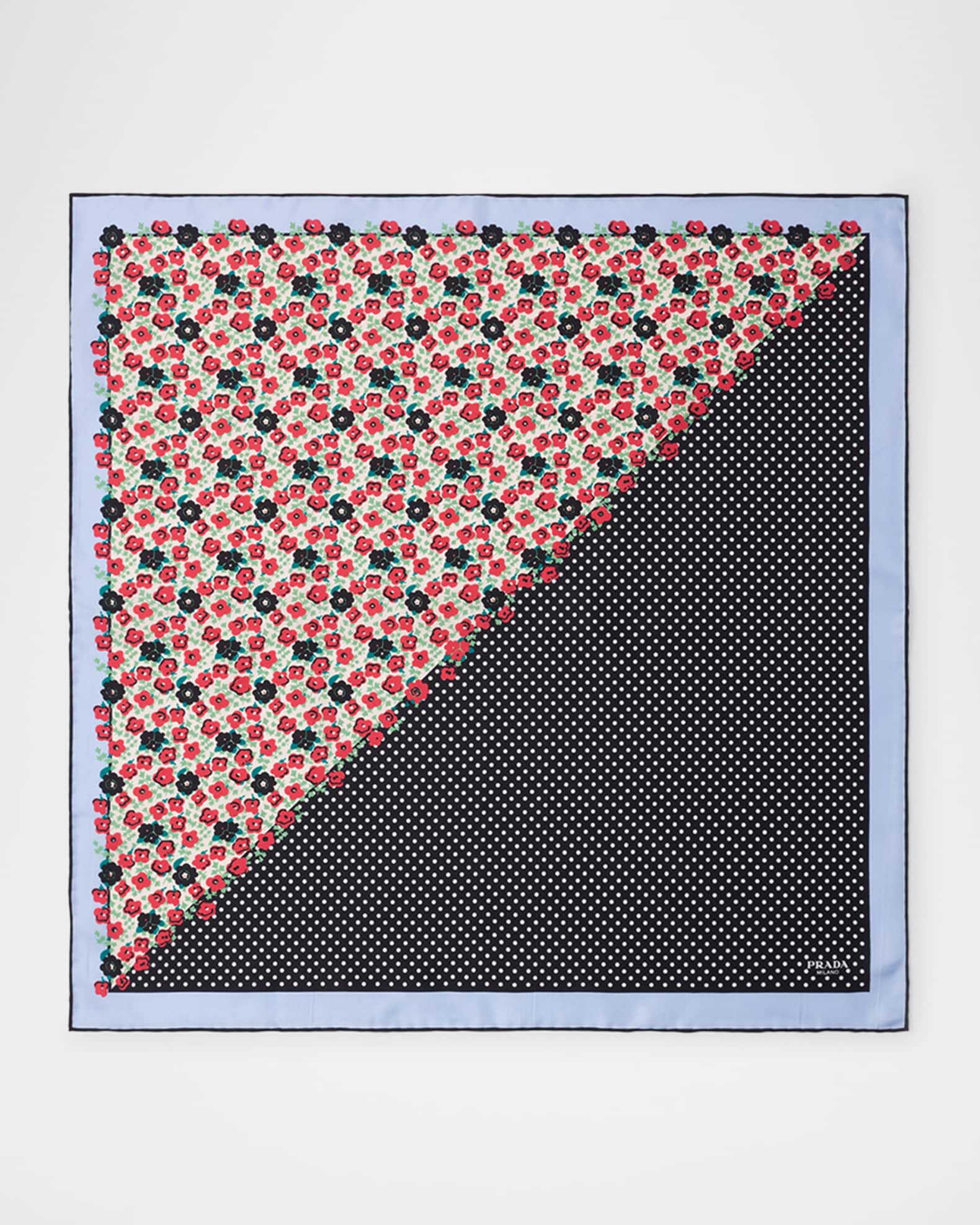 Printed Silk Twill Scarf 1