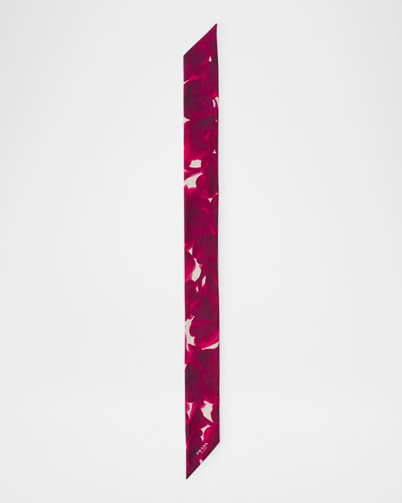 Printed Silk Shantung Skinny Scarf 1