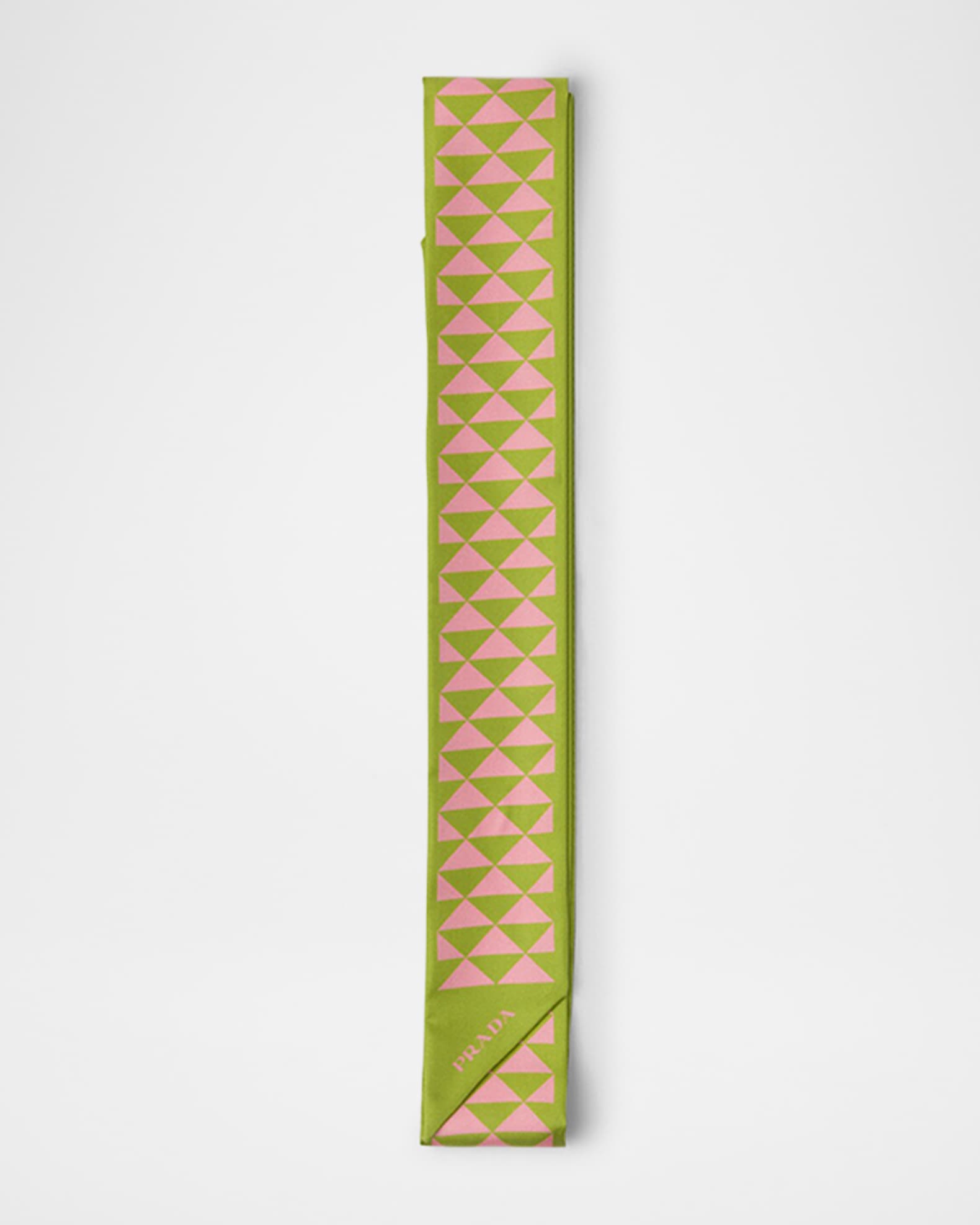 Printed Silk Twill Skinny Scarf 0