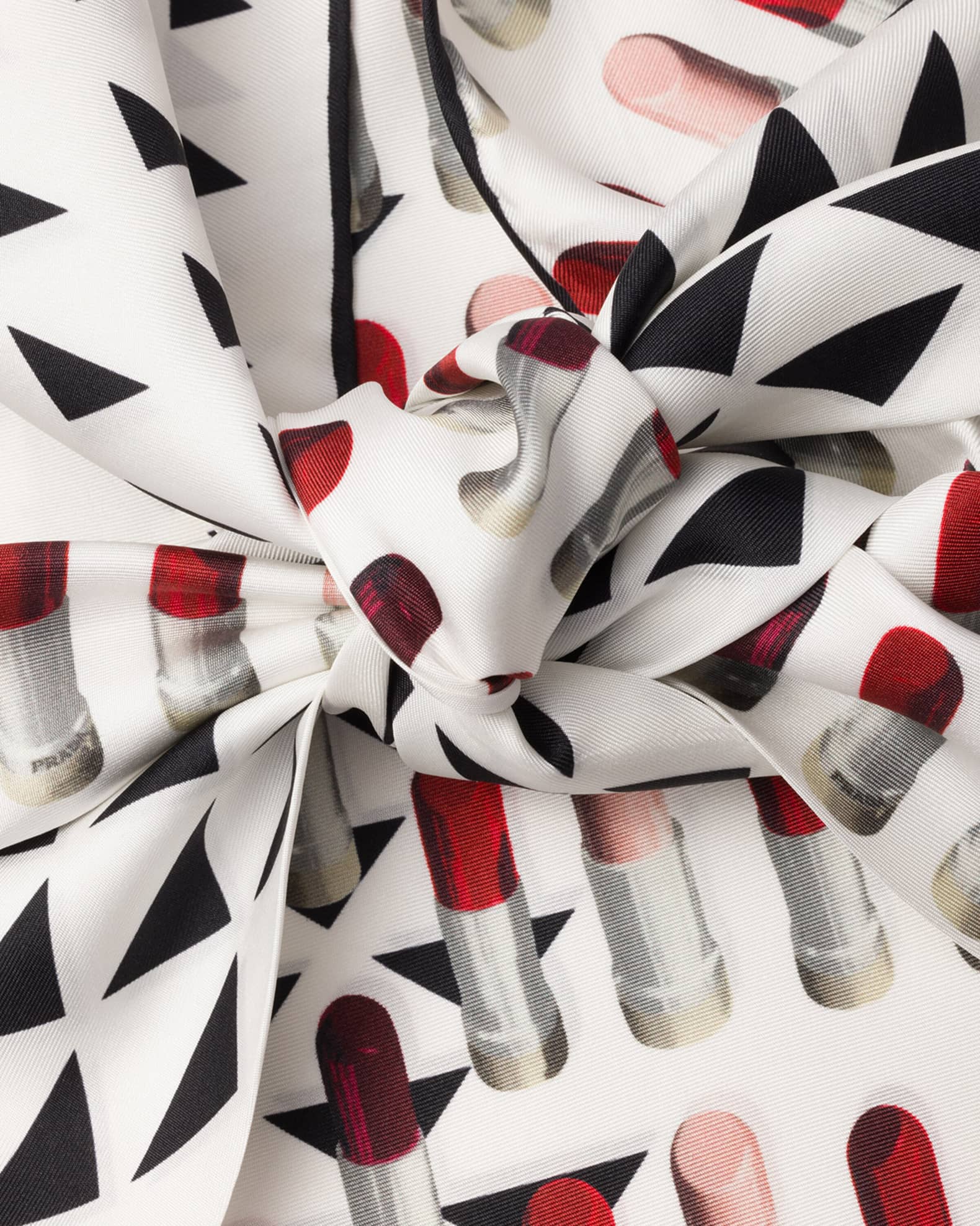 Prada Lipstick Triangle Silk Twill Halter Top | Neiman Marcus