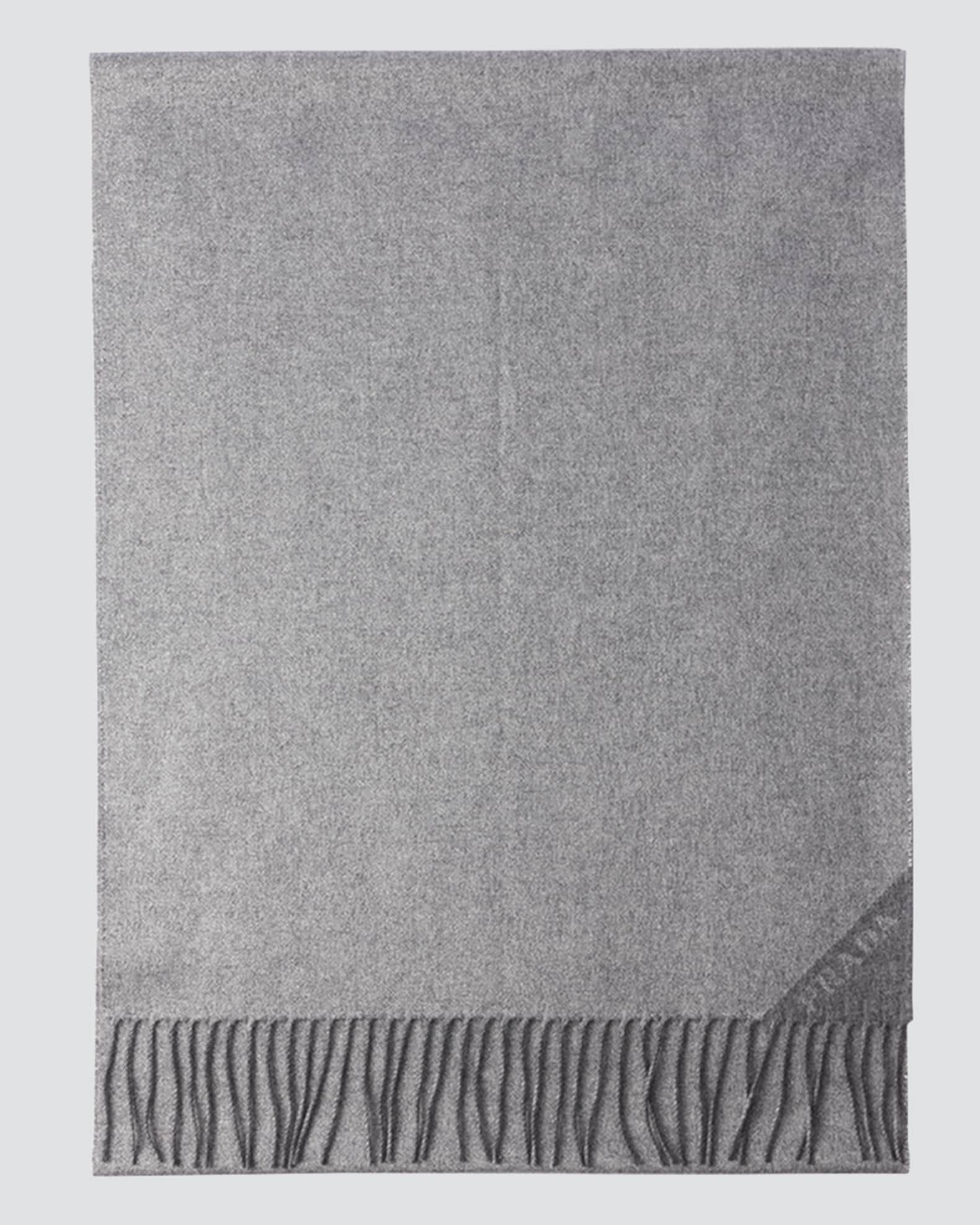 Fringe Jacquard Cashmere/Silk-Blend Evening Scarf 0