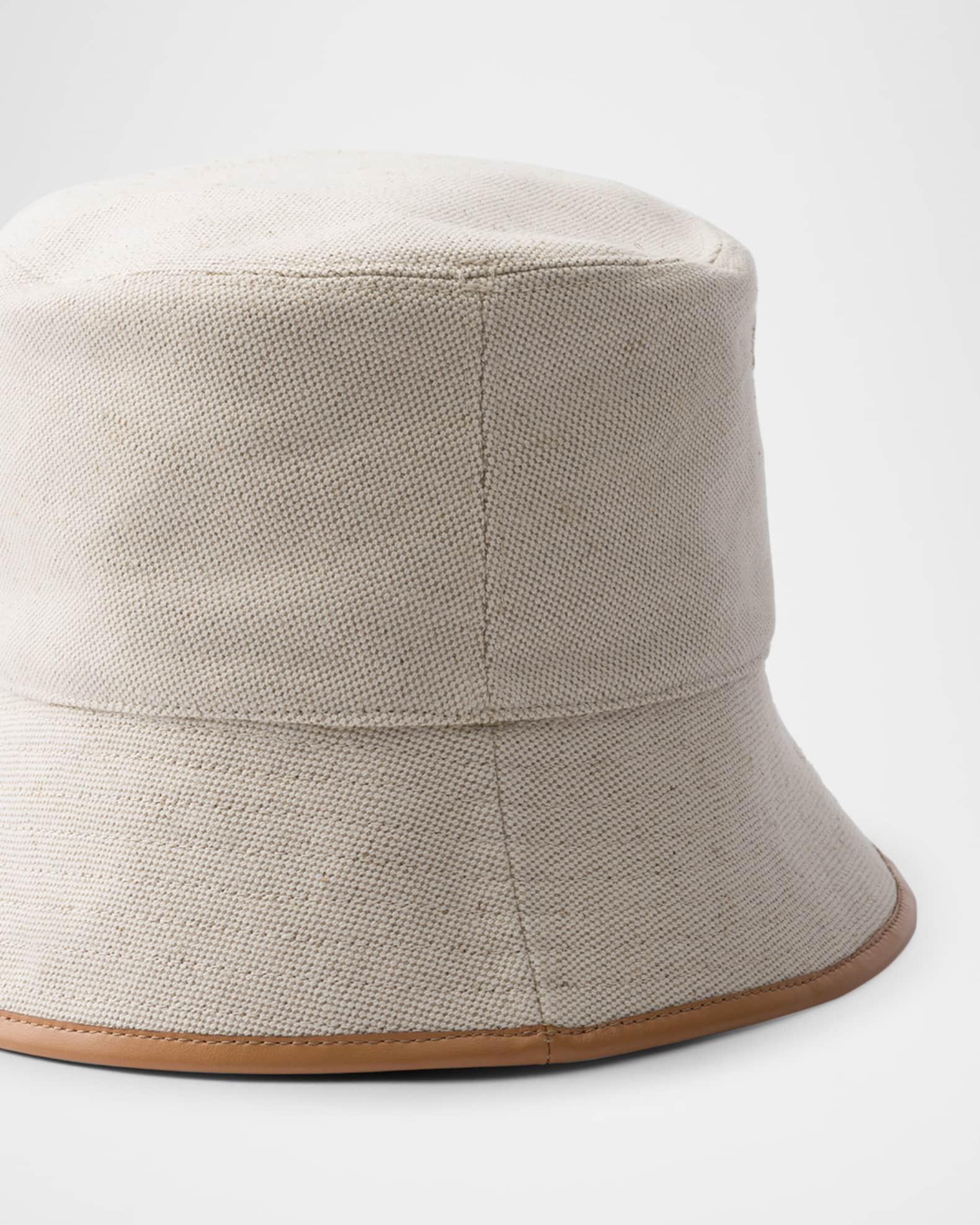 Prada Linen Logo Bucket Hat | Neiman Marcus