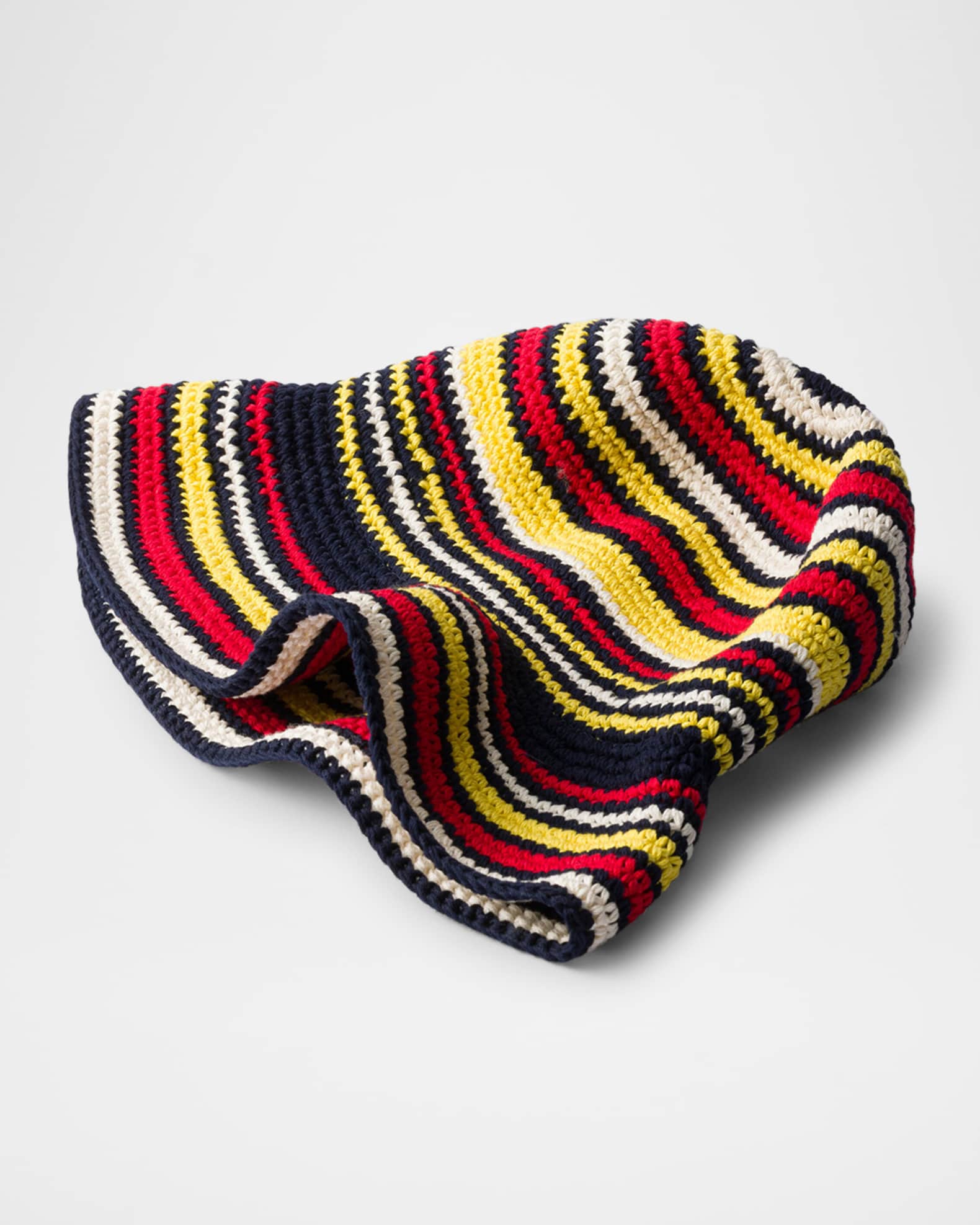 Prada Stripe Crochet Hat | Neiman Marcus