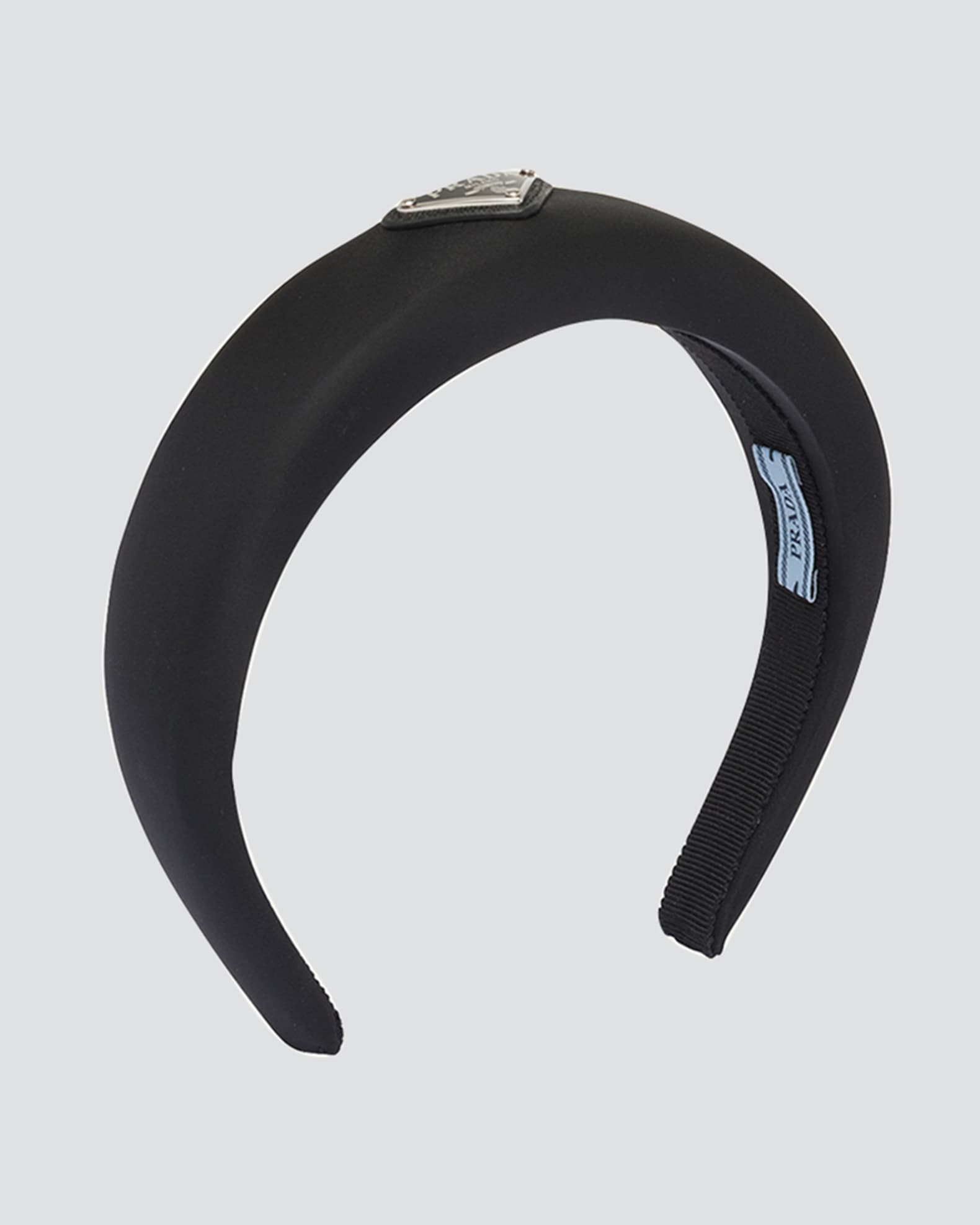♡PRADA♡ Re-Nylon ヘッドバンド ♡ Prada Triangle Logo Padded Re-Nylon Headband | Neiman Marcus