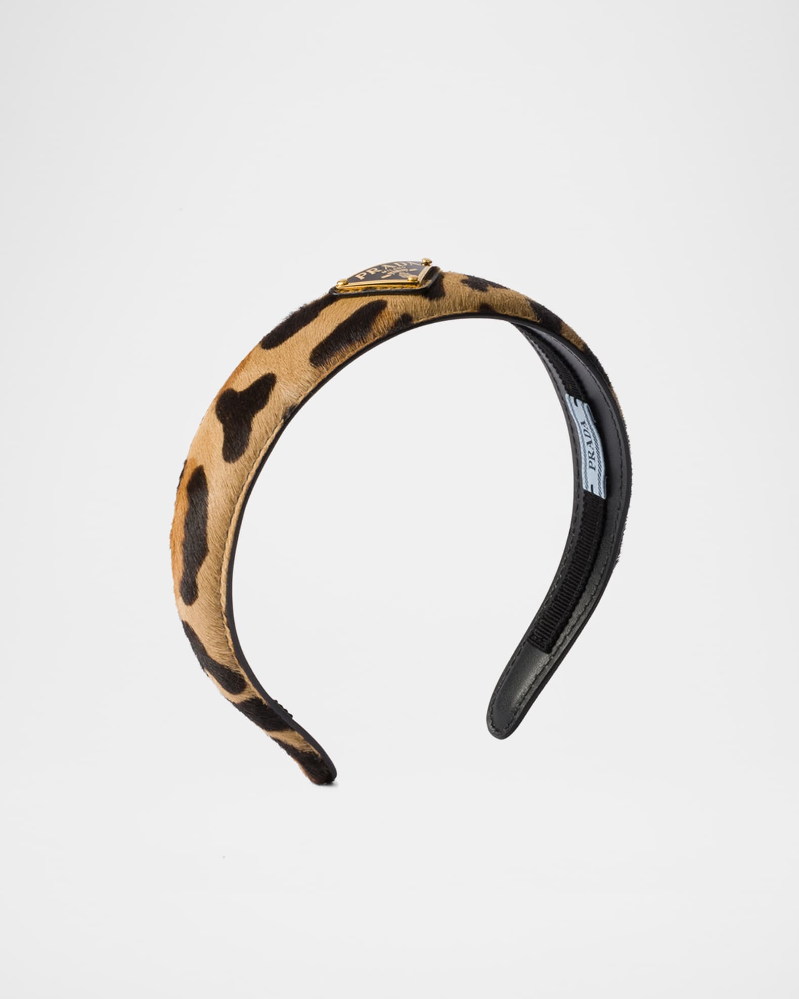 Prada Leopard-Print Calf Hair Headband | Neiman Marcus