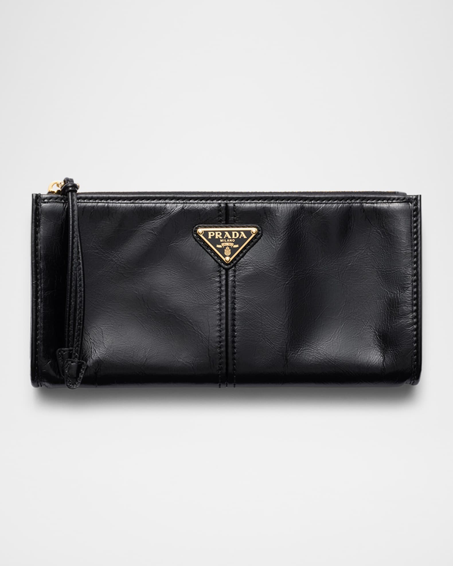 Prada Soft Calfskin Leather Pouch | Neiman Marcus