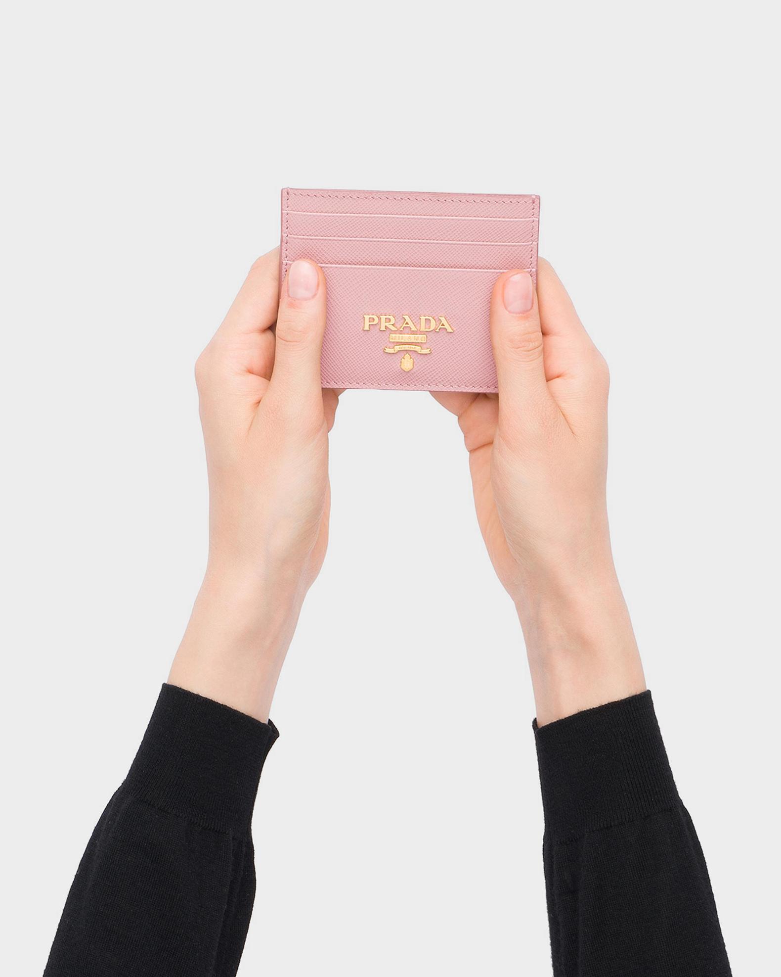 Prada Logo Leather Card Holder | Neiman Marcus