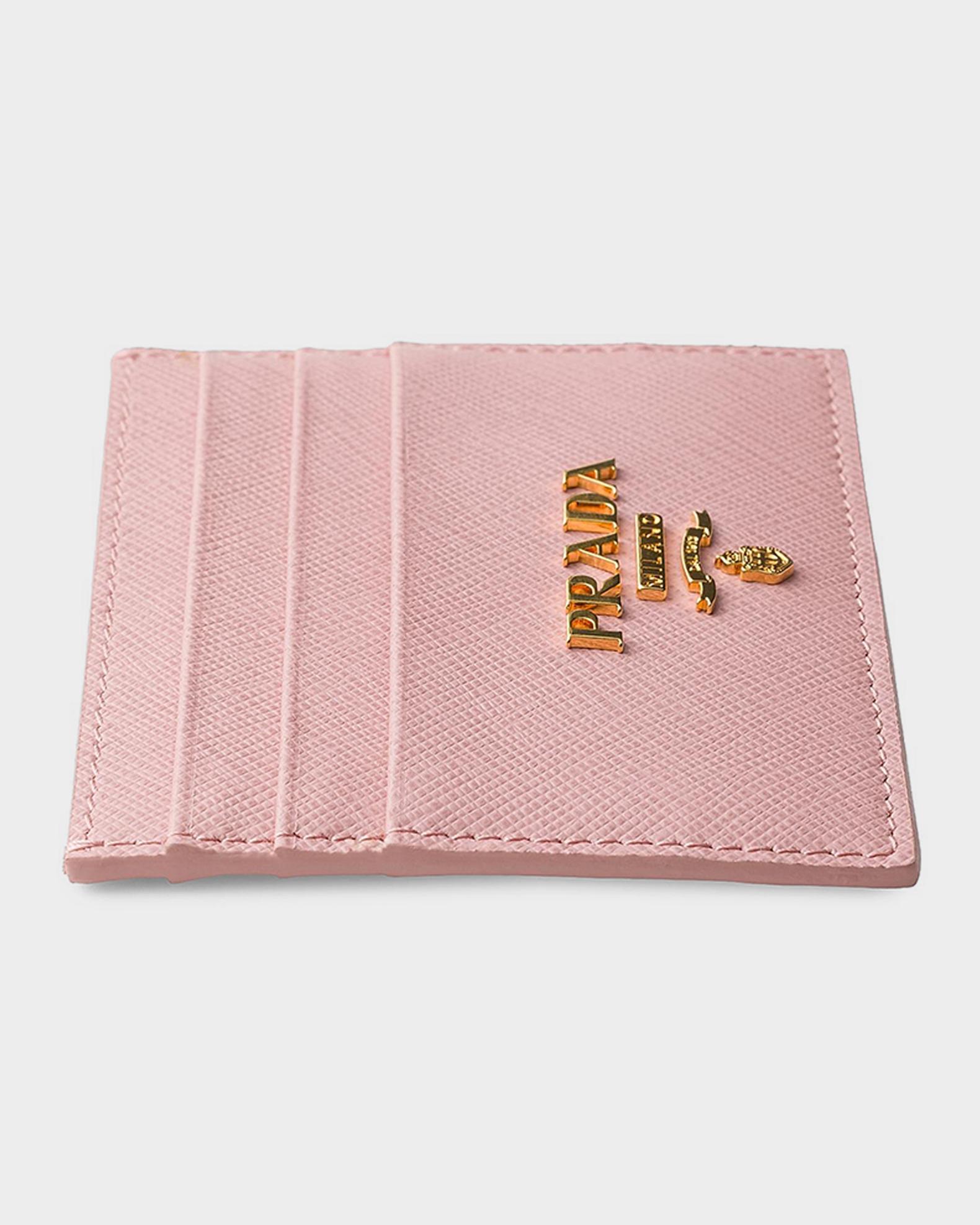 Prada Logo Leather Card Holder | Neiman Marcus