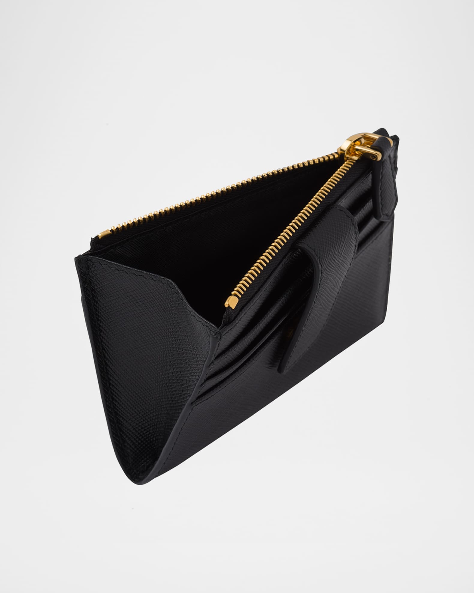 Prada Saffiano Leather Zip Card Case | Neiman Marcus