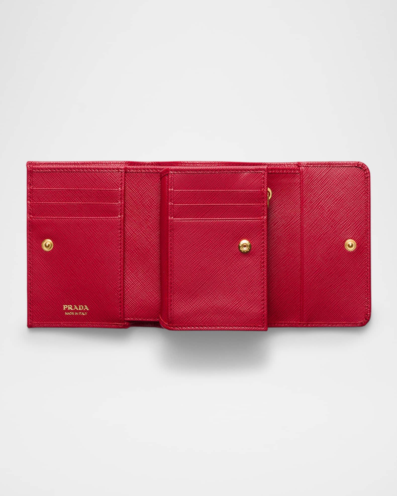 折りたたみ財布 PRADA RED SAFFIANO SMALL WALLET Prada Red Saffiano Leather Small Compact Wallet | eBay