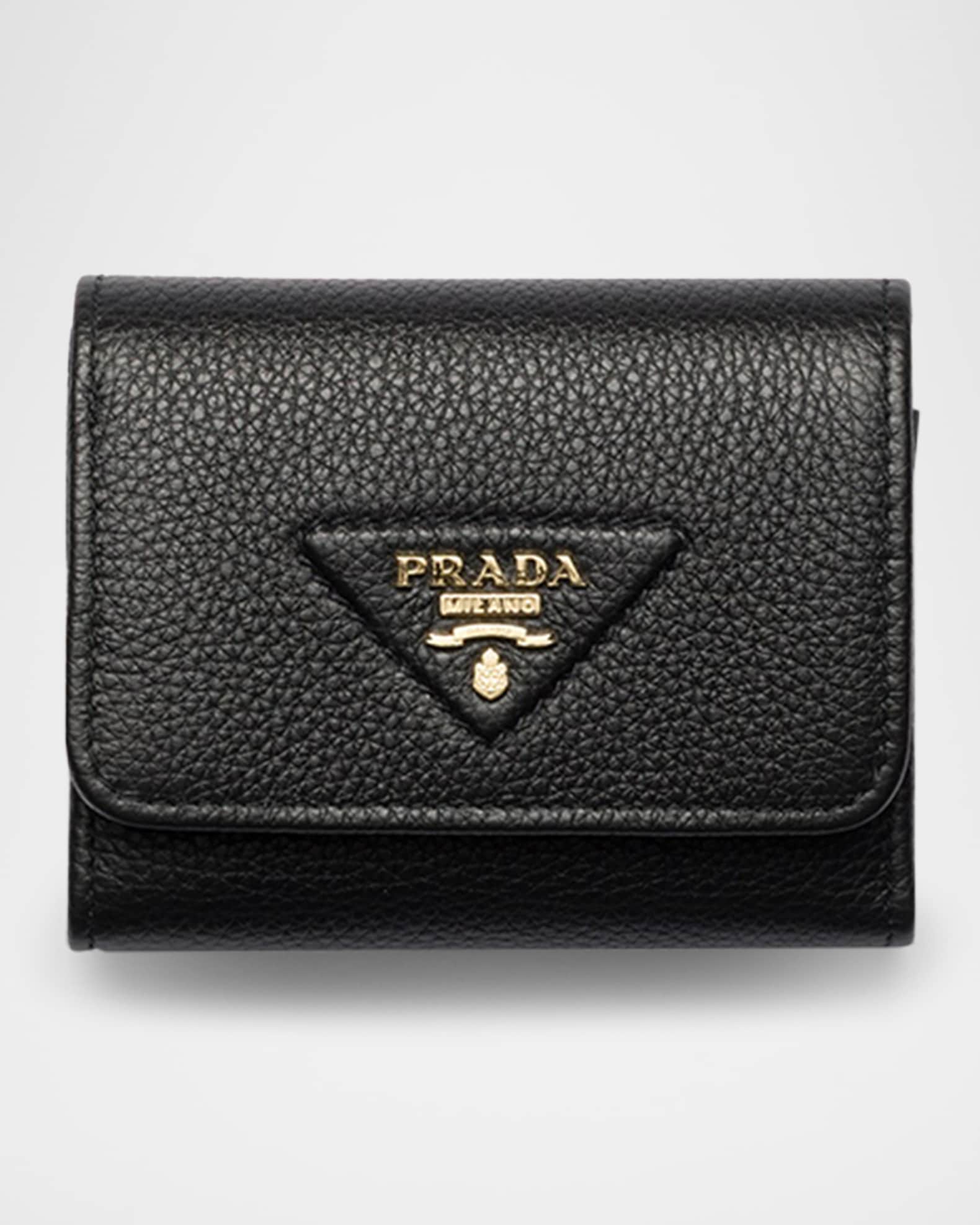 Small Grain Leather Trifold Wallet 0