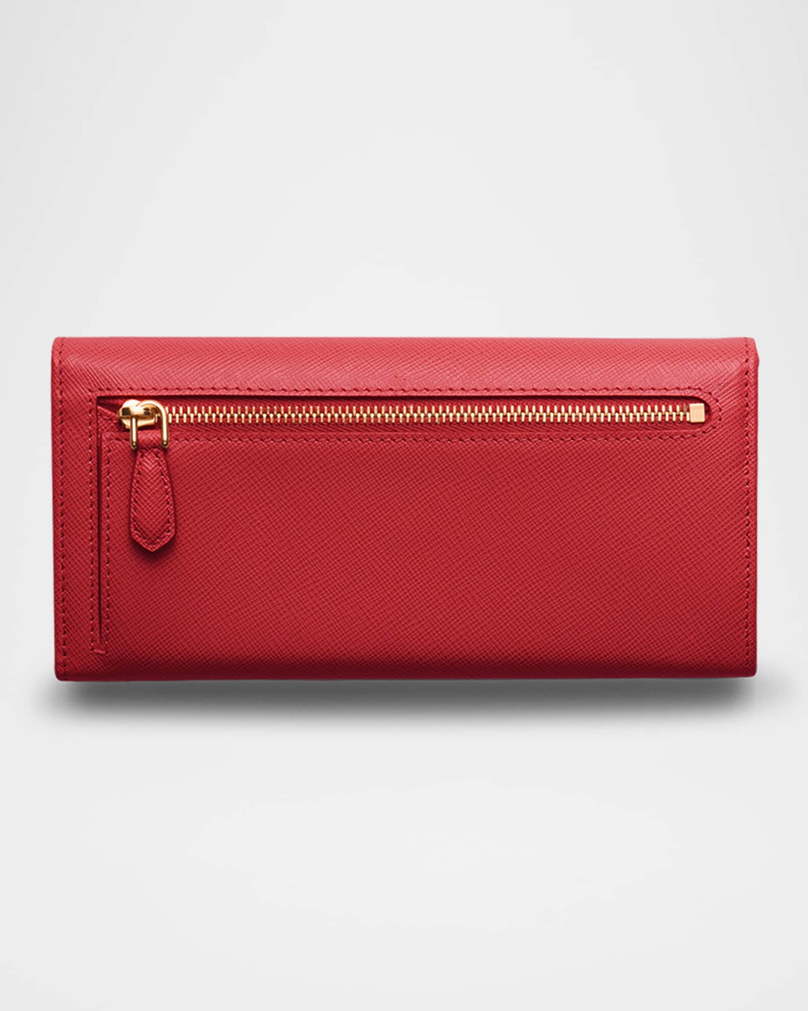 Prada Large Saffiano Leather Flap Wallet | Neiman Marcus