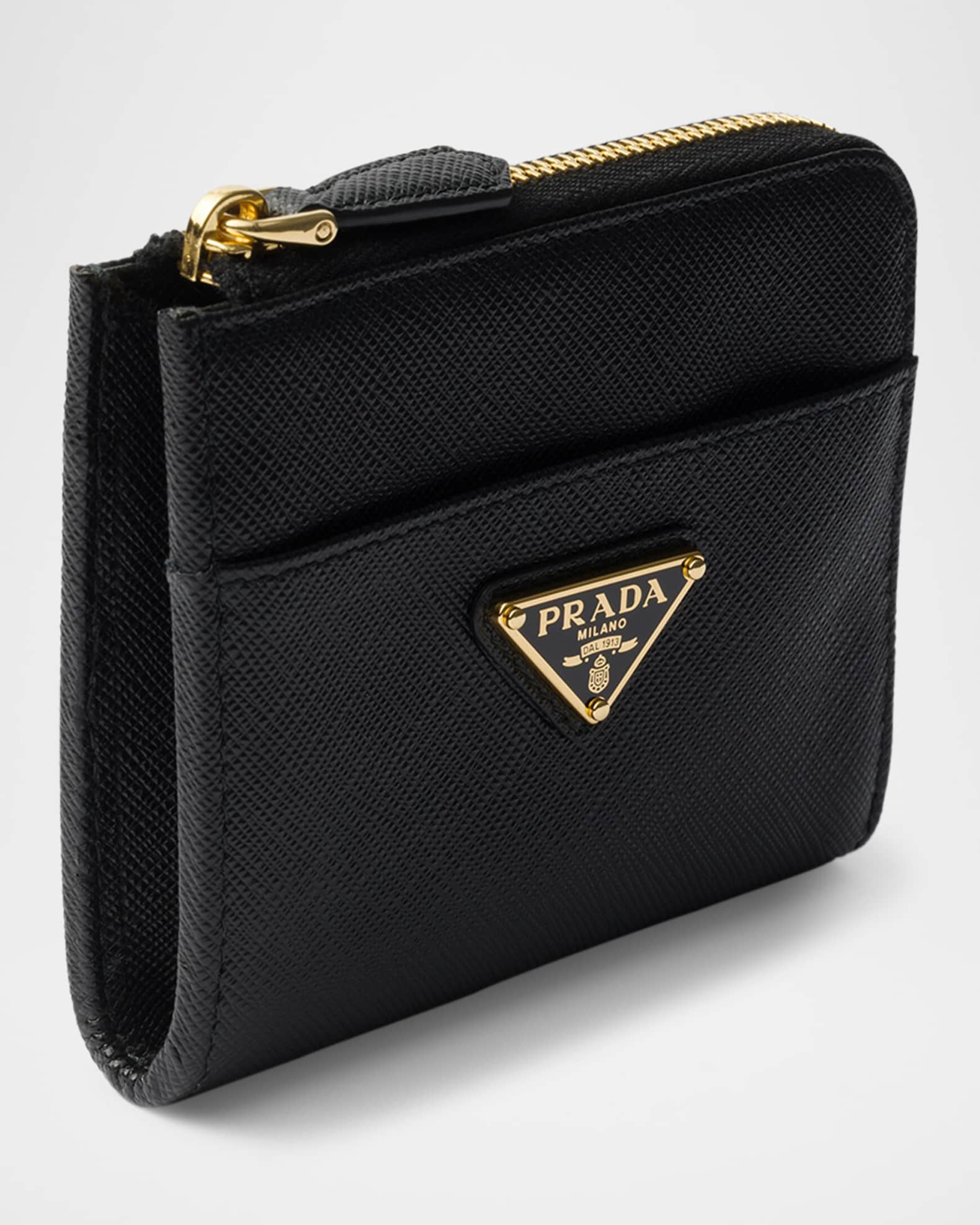Prada Small Saffiano Leather Zipper Wallet Neiman Marcus