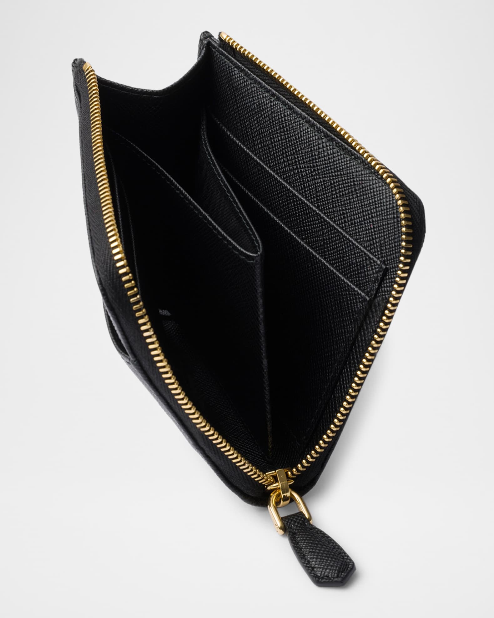 Prada Small Saffiano Leather Zipper Wallet Neiman Marcus
