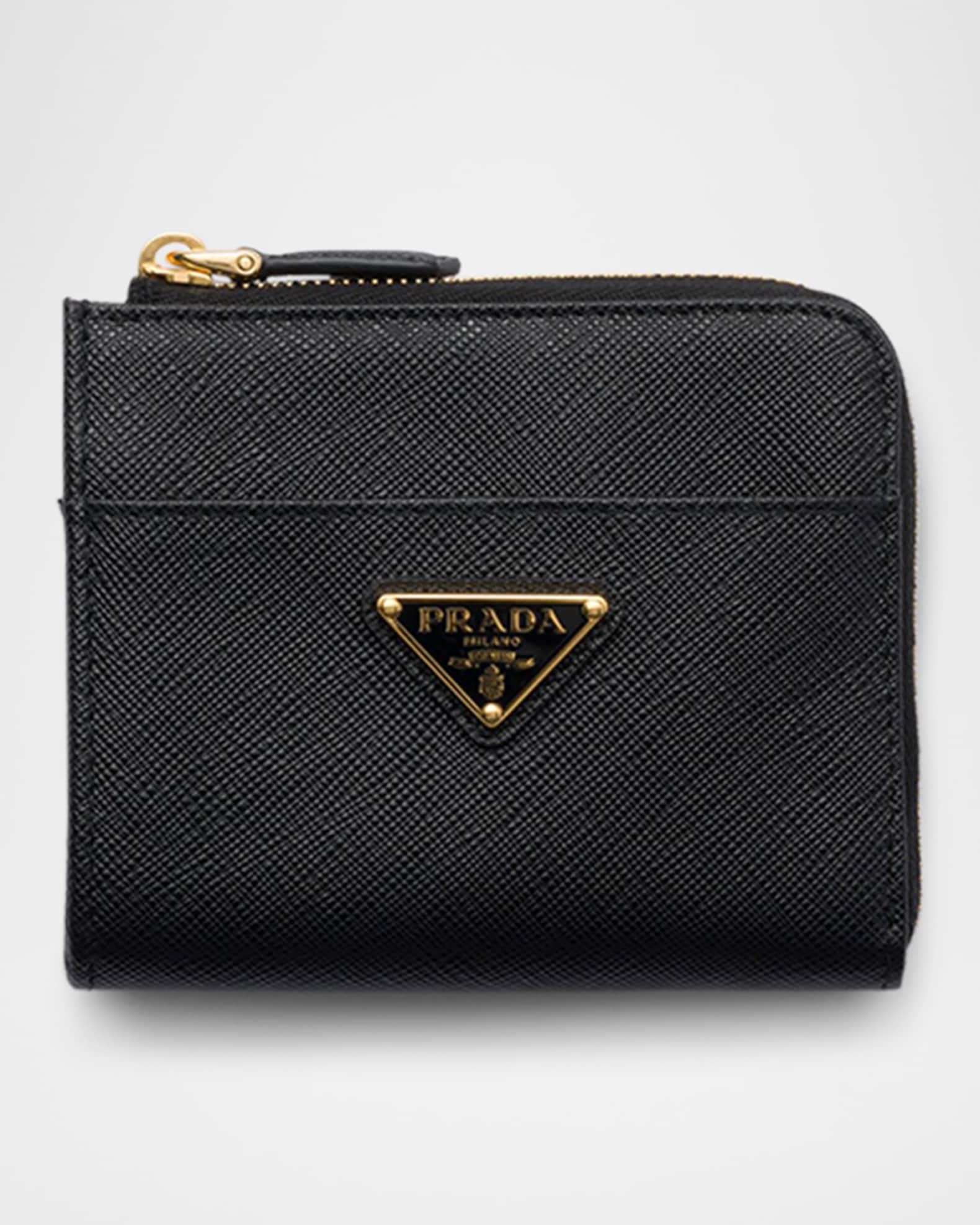 Prada Small Saffiano Leather Zipper Wallet Neiman Marcus