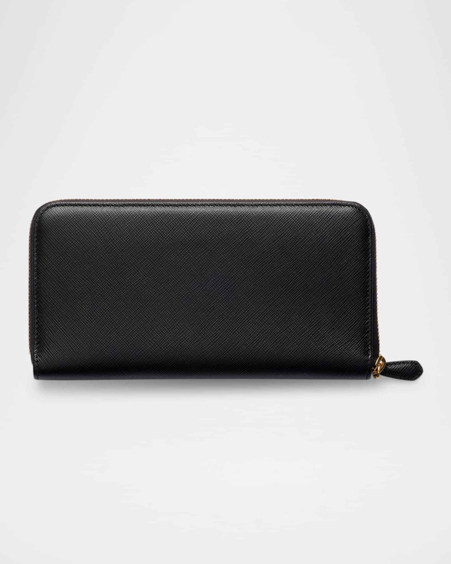 PRADA ブラック レザー ケース Prada Large Continental Leather Wallet | Neiman Marcus