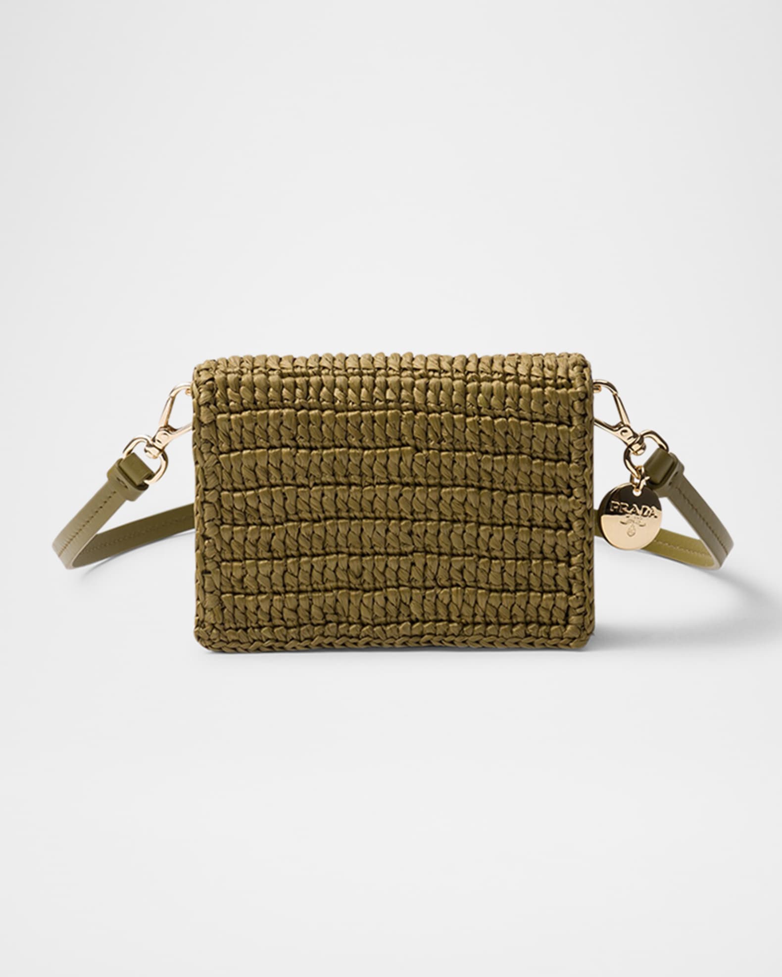 Prada Mini Crochet Crossbody Card Holder | Neiman Marcus