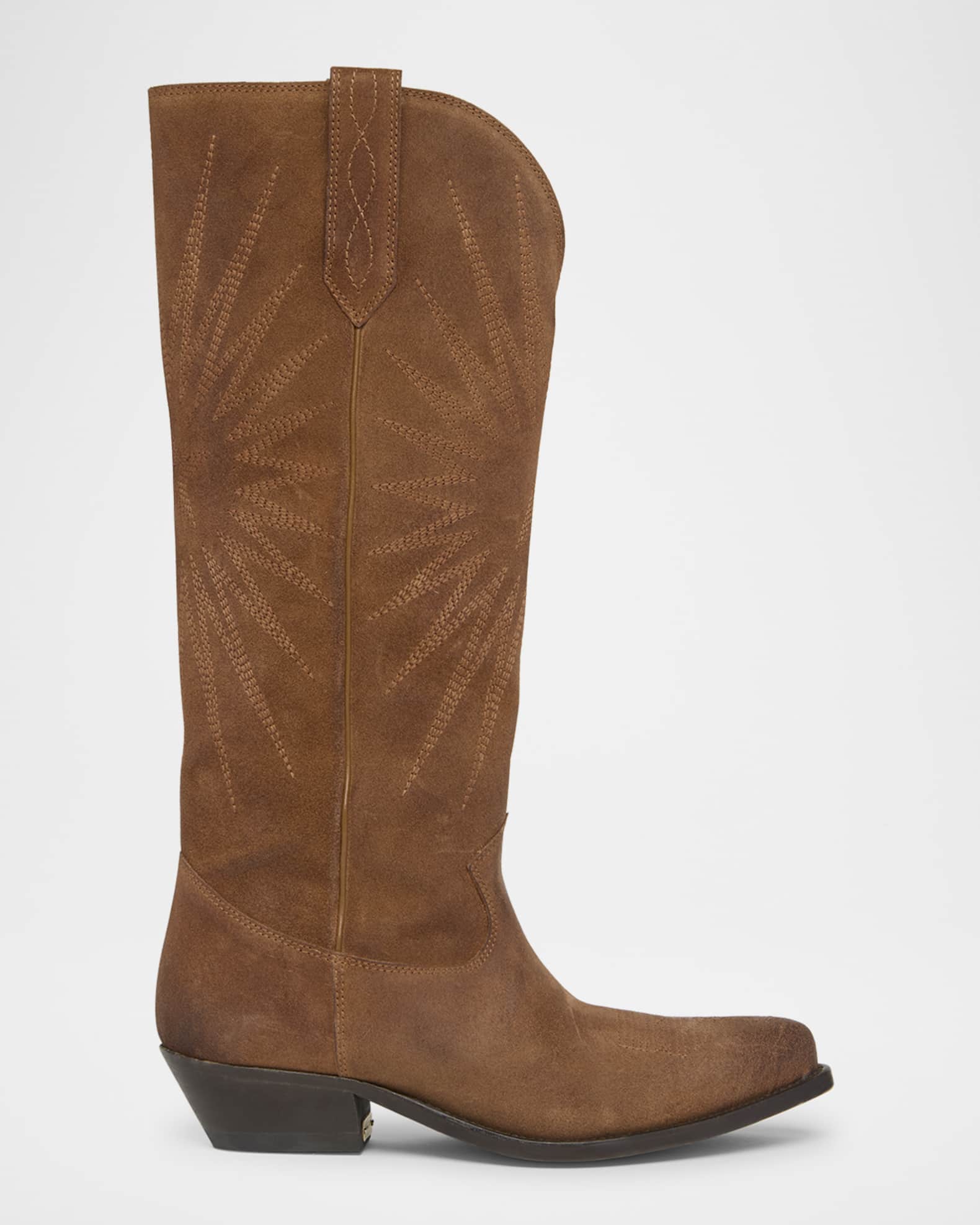 Wish Star Embroidered Suede Western Boots 0