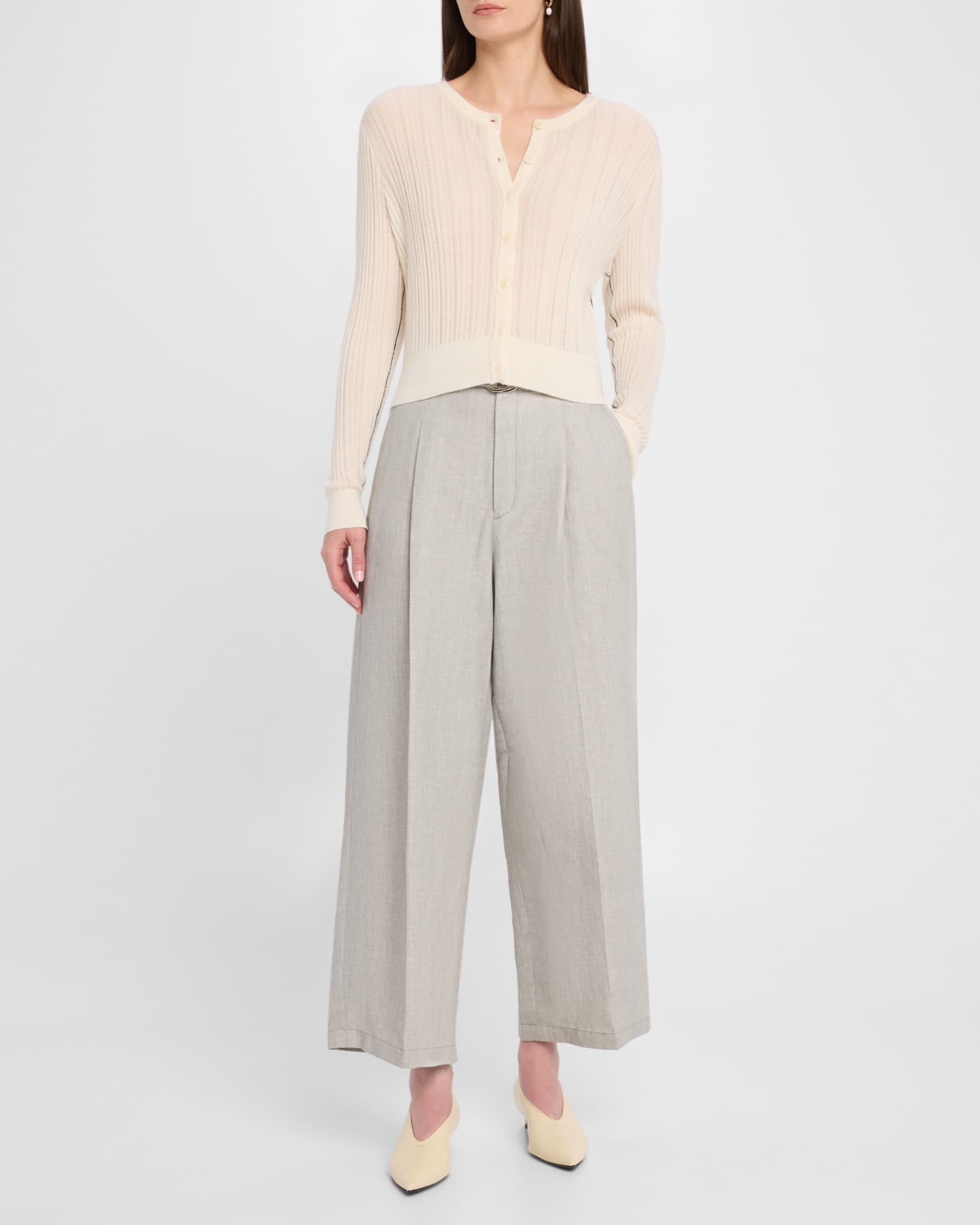 Pointelle Knit Petite Cardigan 1