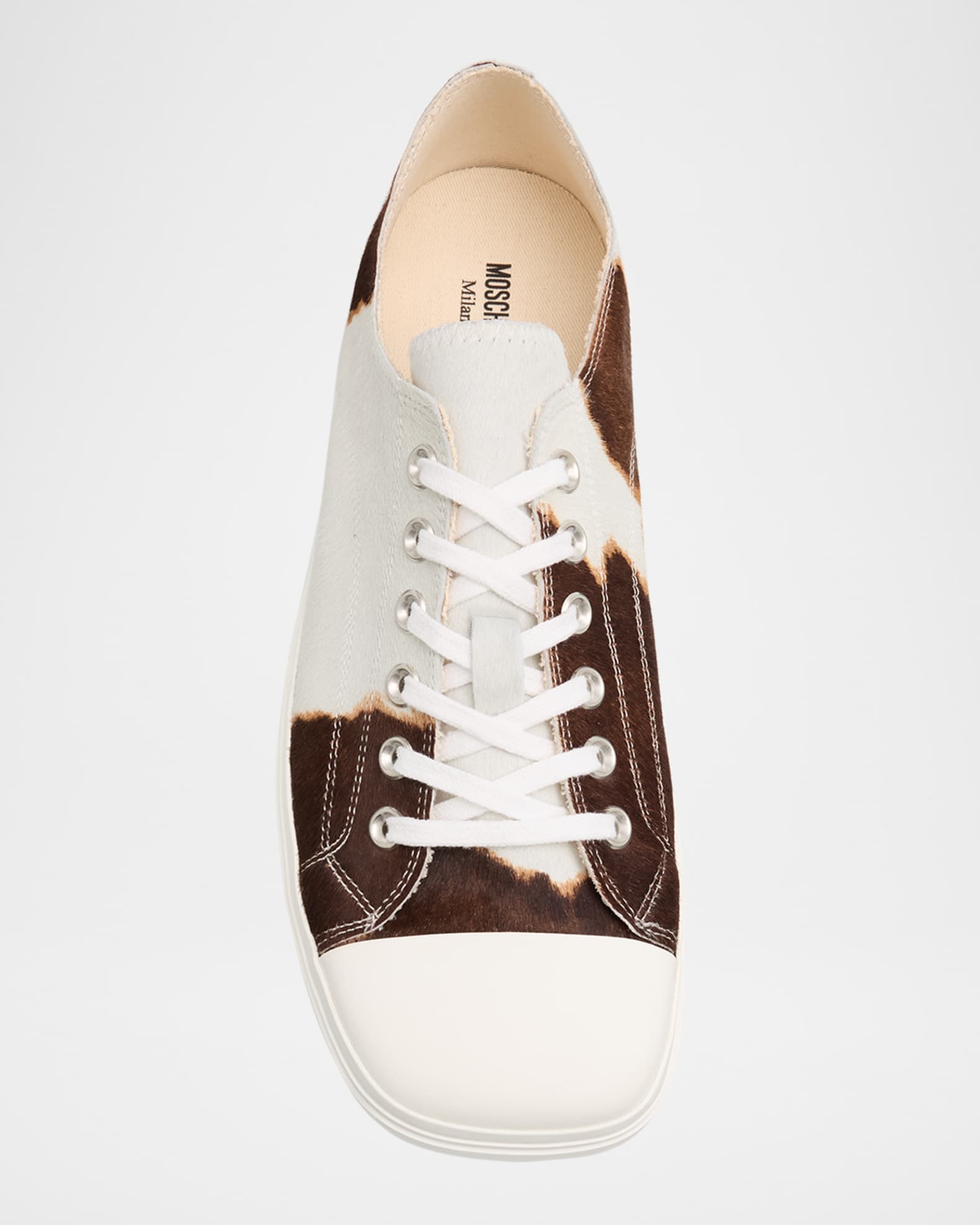 Men's Edge Calf Hair Cap Toe Low-Top Sneakers