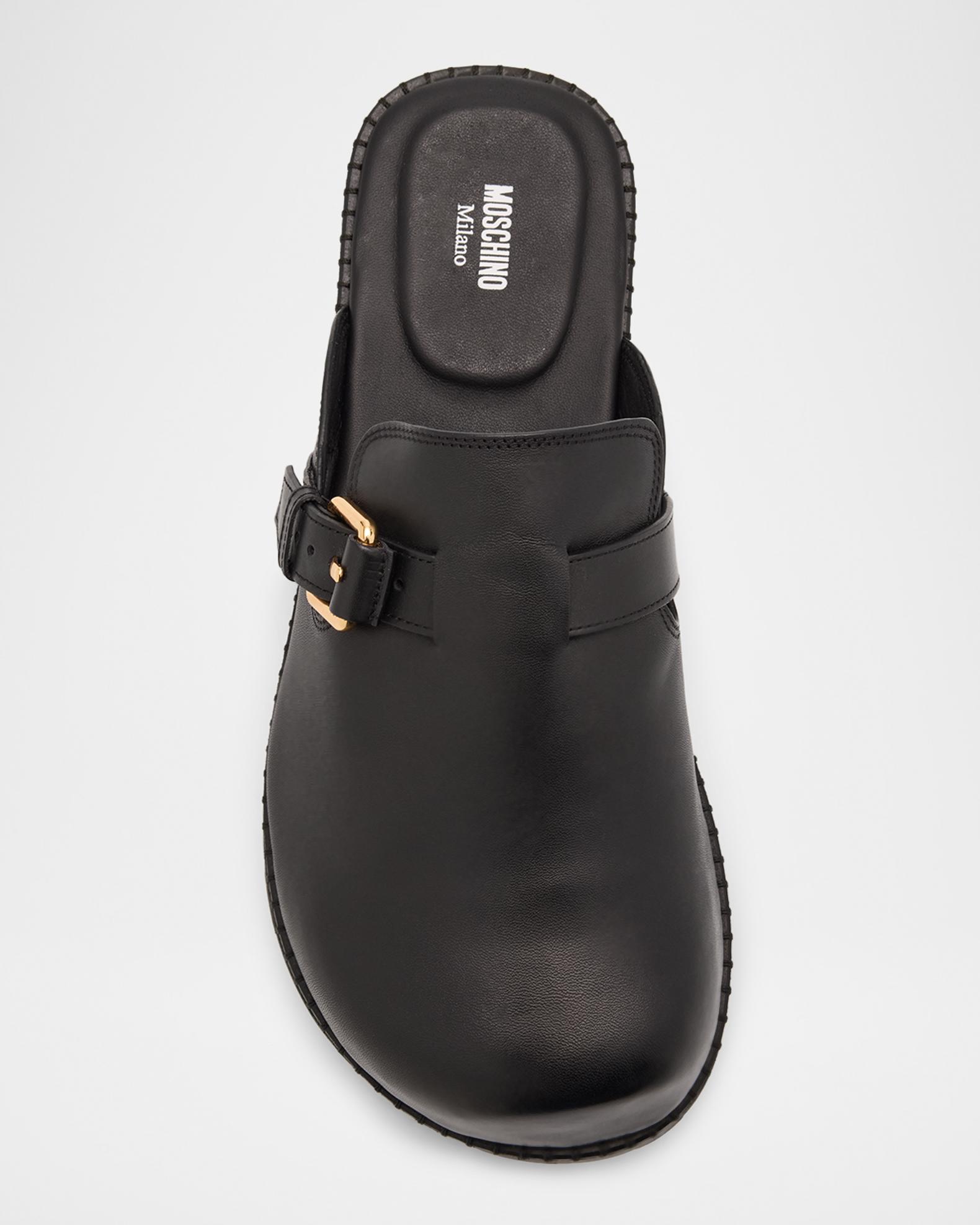 Moschino Men's Sabot Leather Mules | Neiman Marcus