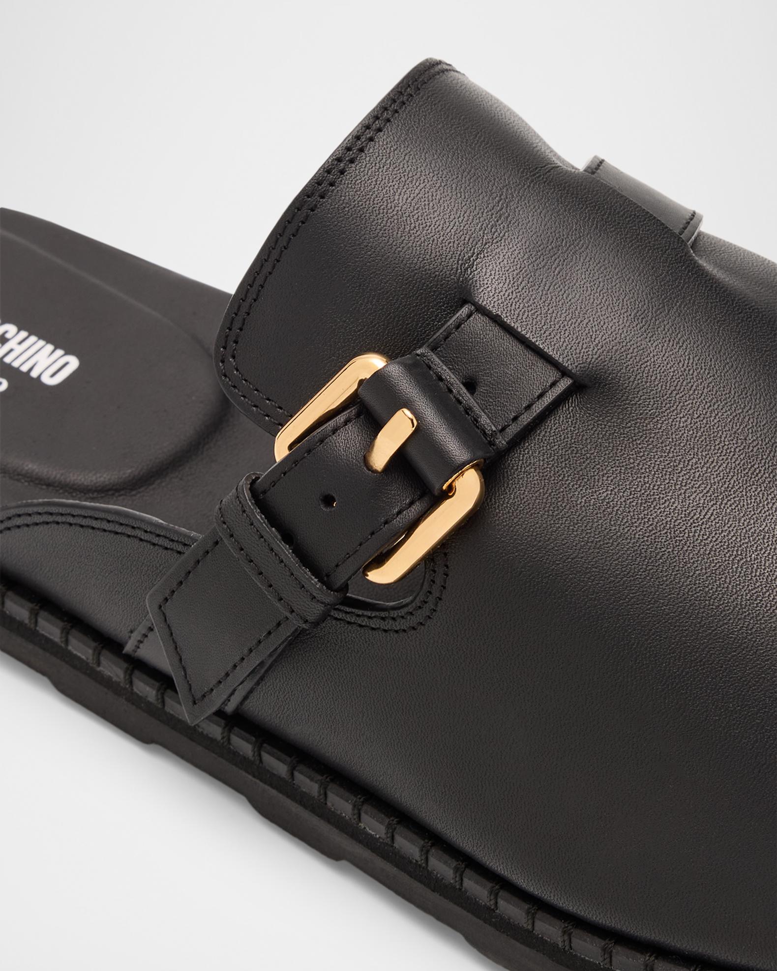 Moschino Men's Sabot Leather Mules | Neiman Marcus
