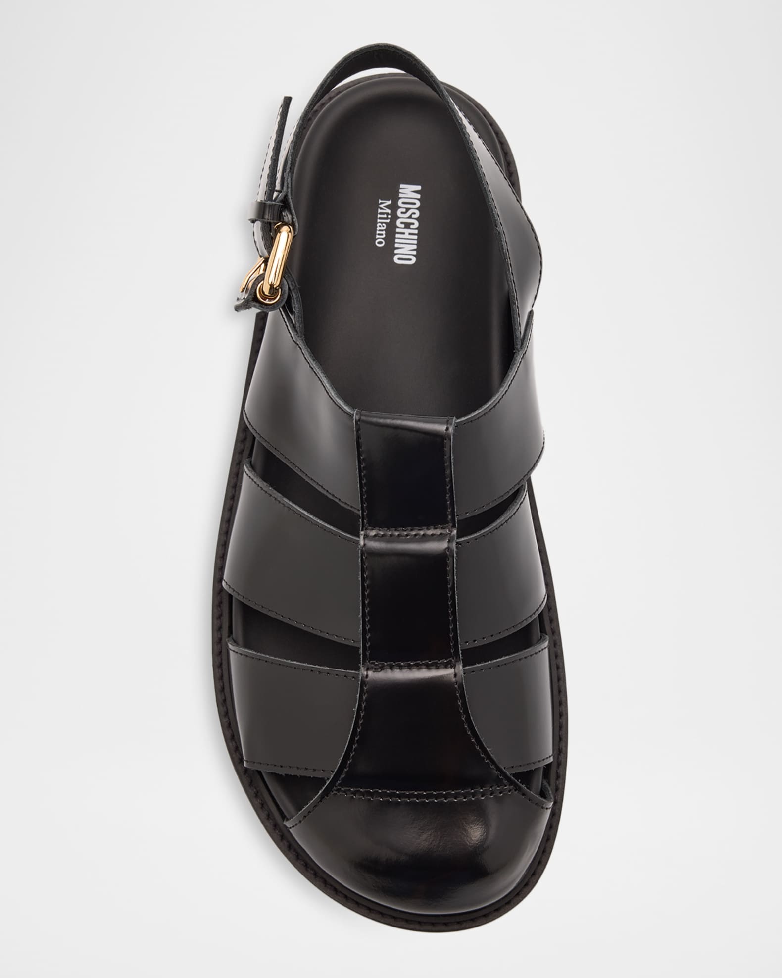 Moschino Men's Leather Fisherman Sandals | Neiman Marcus