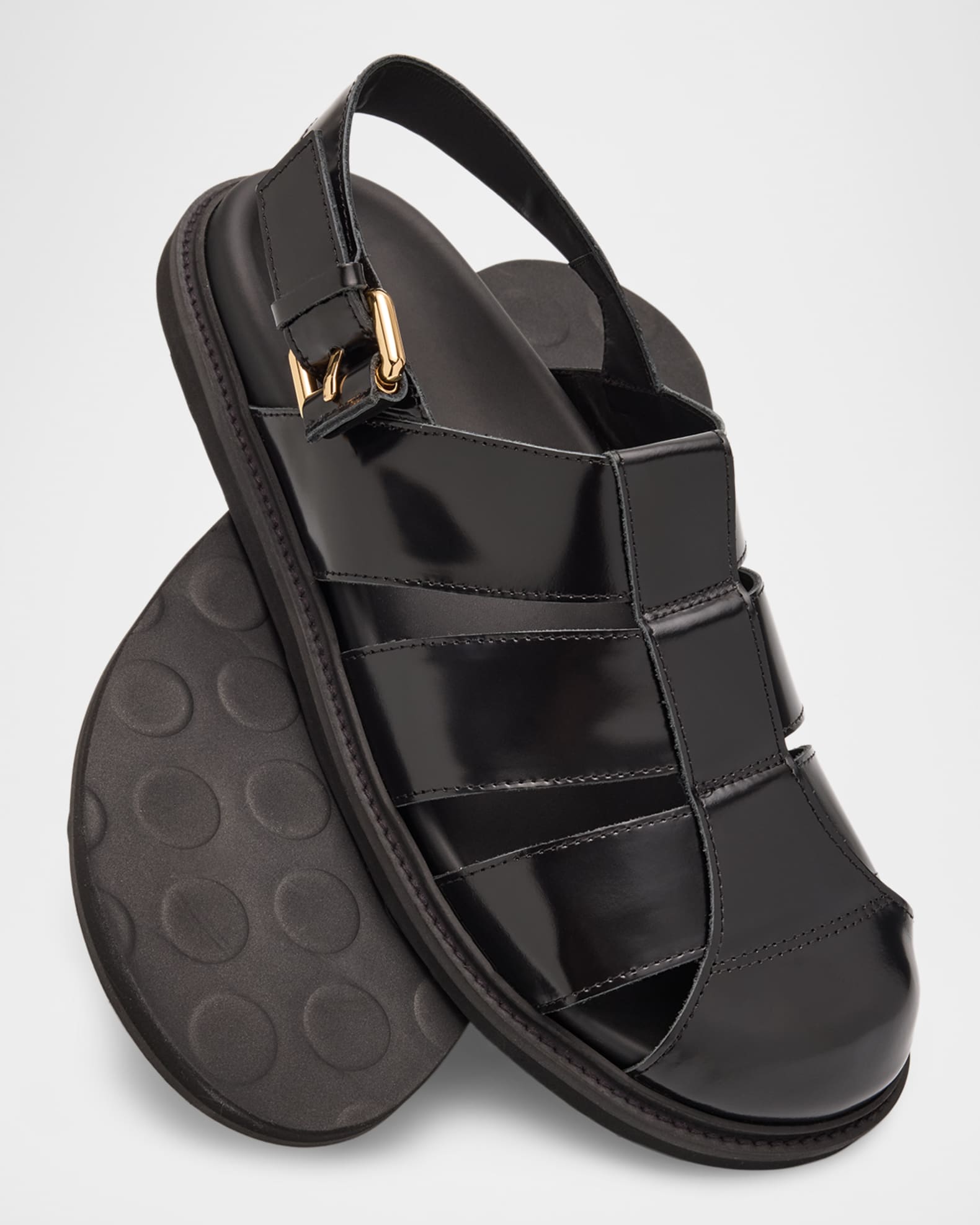 Moschino Men's Leather Fisherman Sandals | Neiman Marcus