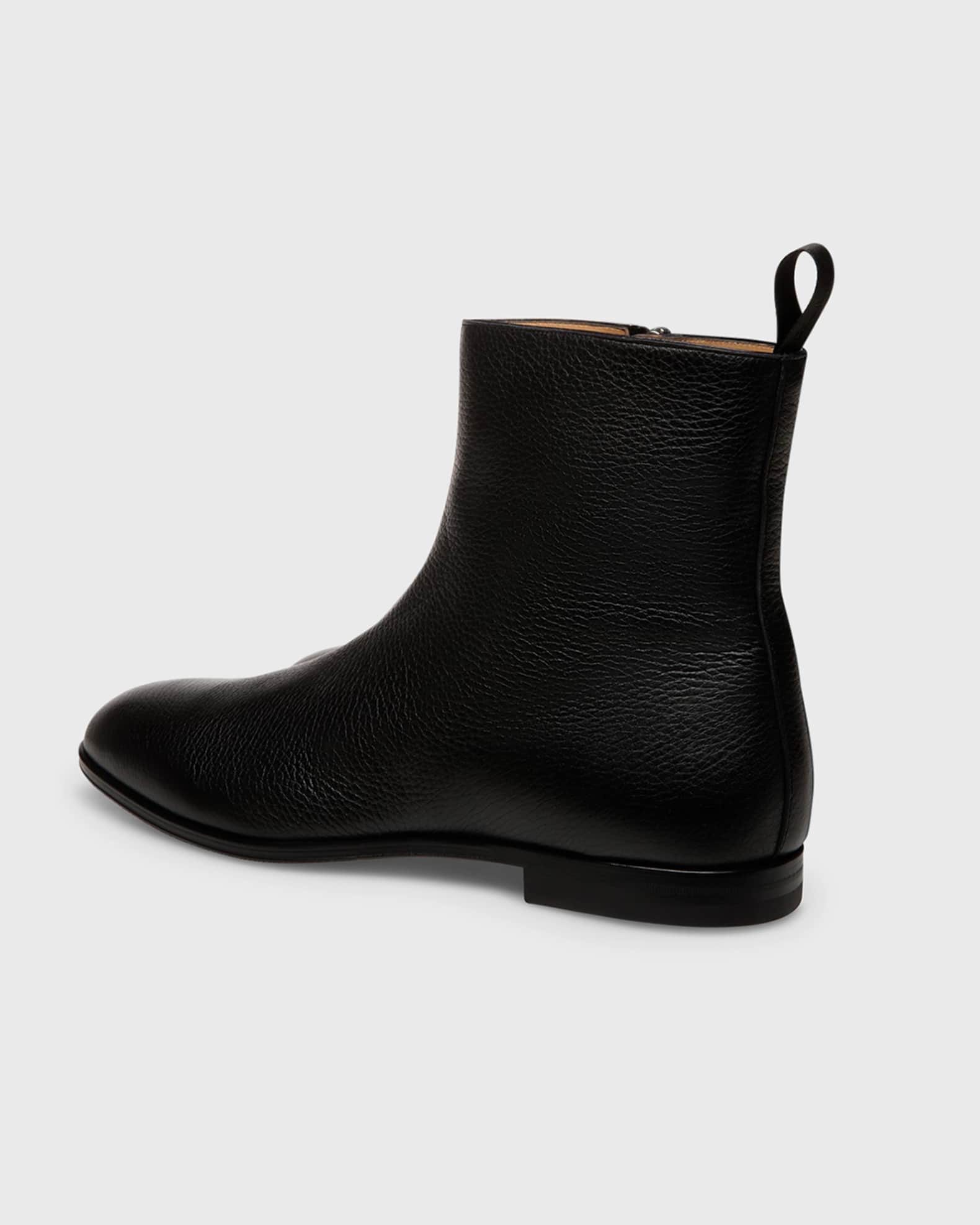 Bally Men's Wently Grainy Leather Side-Zip Ankle Boots | Neiman Marcus