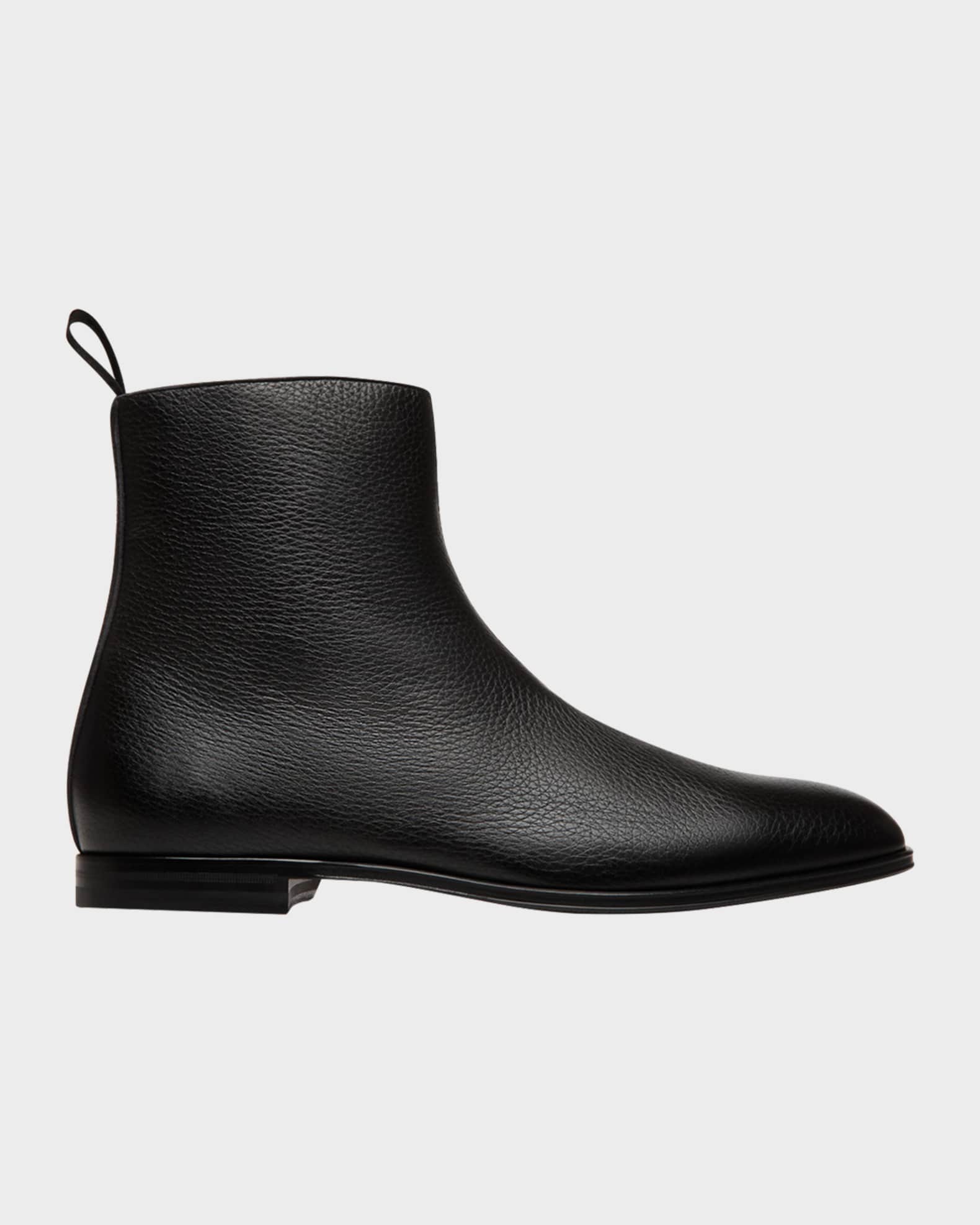 Bally Men's Wently Grainy Leather Side-Zip Ankle Boots | Neiman Marcus