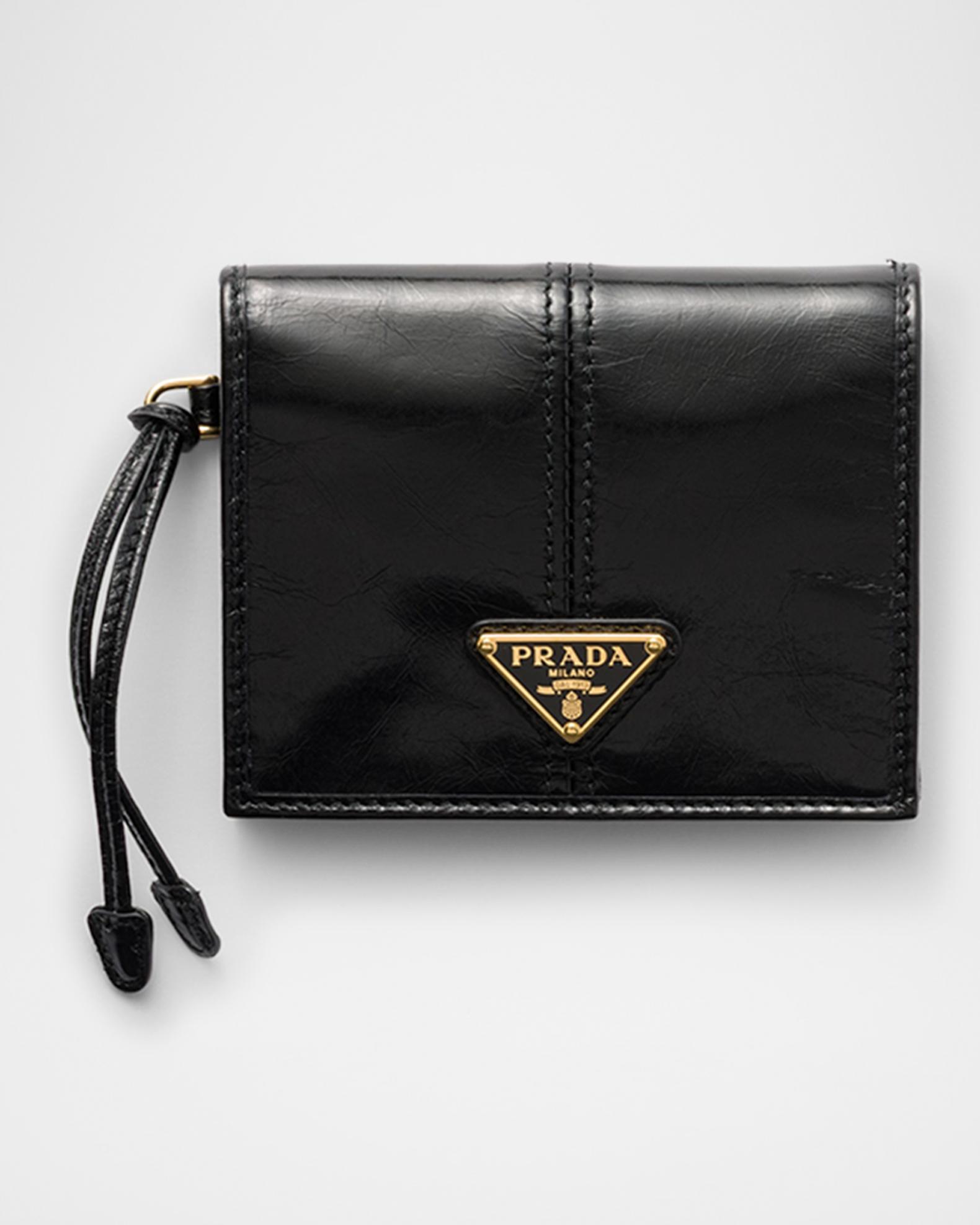 小物 Archive PRADA Compact Leather Wallet Prada Small Leather