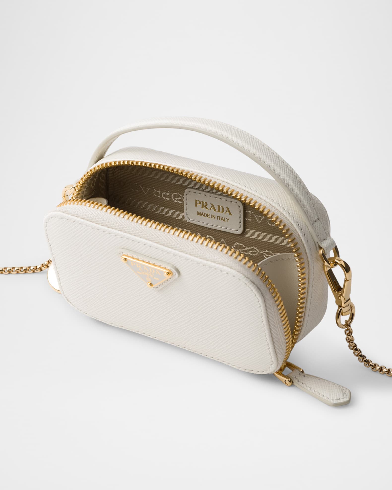 ショルダーバッグ・ポシェット PRADA Saffiano mini crossbody bag Prada Mini Zip Saffiano Leather Crossbody Bag - Bergdorf Goodman