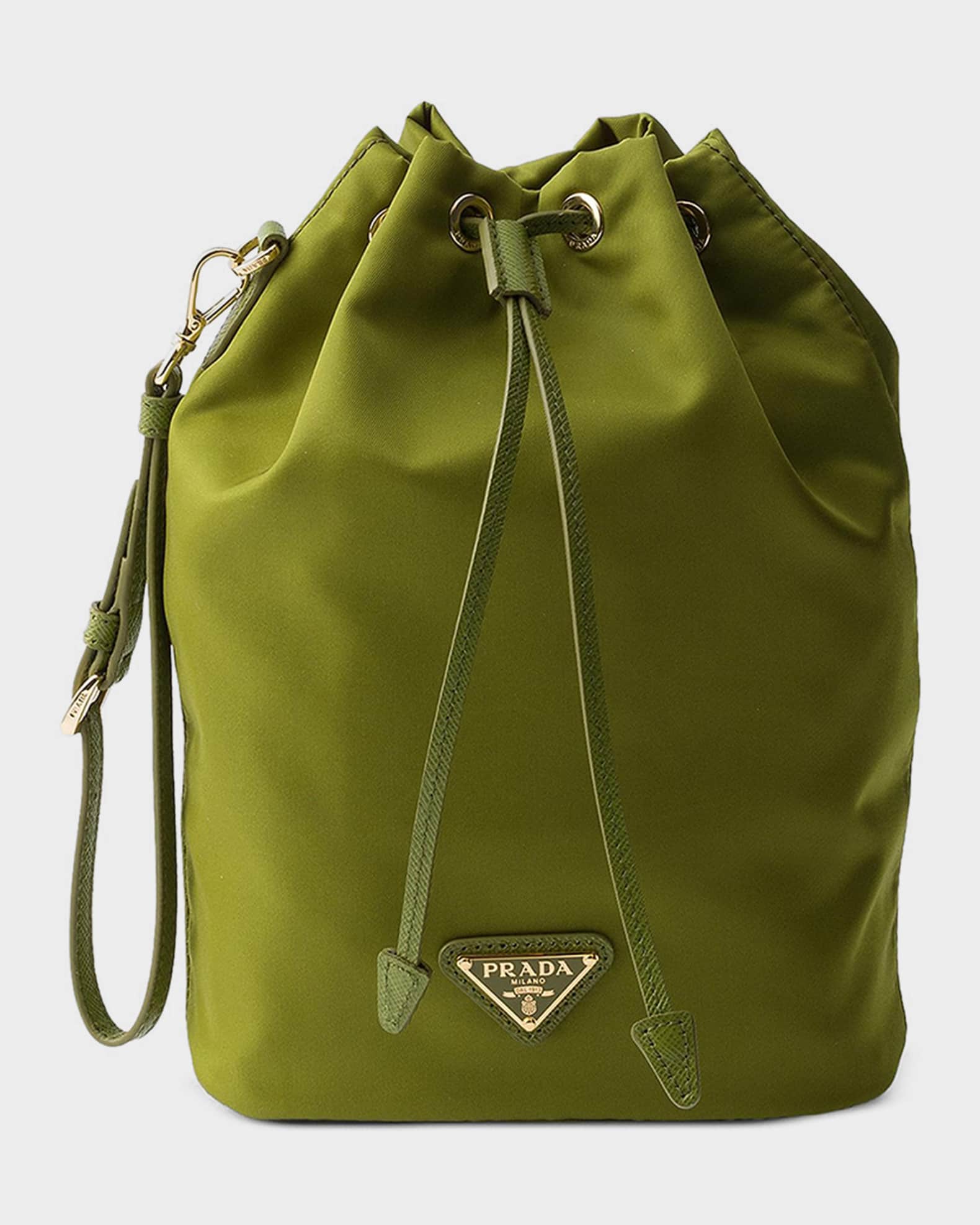 Prada Nylon Drawstring Pouch Wristlet | Neiman Marcus