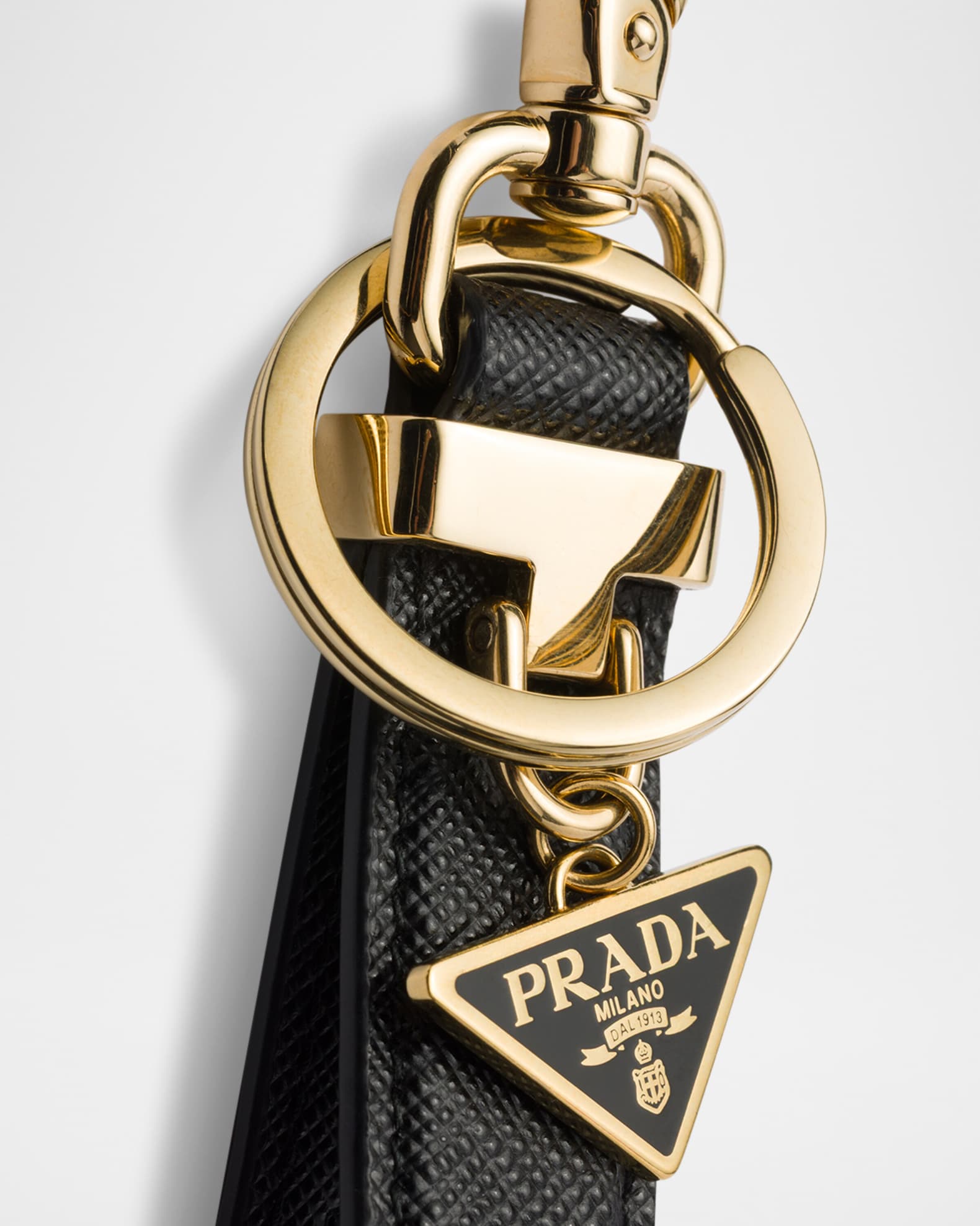 Prada Saffiano Leather Key Ring | Neiman Marcus