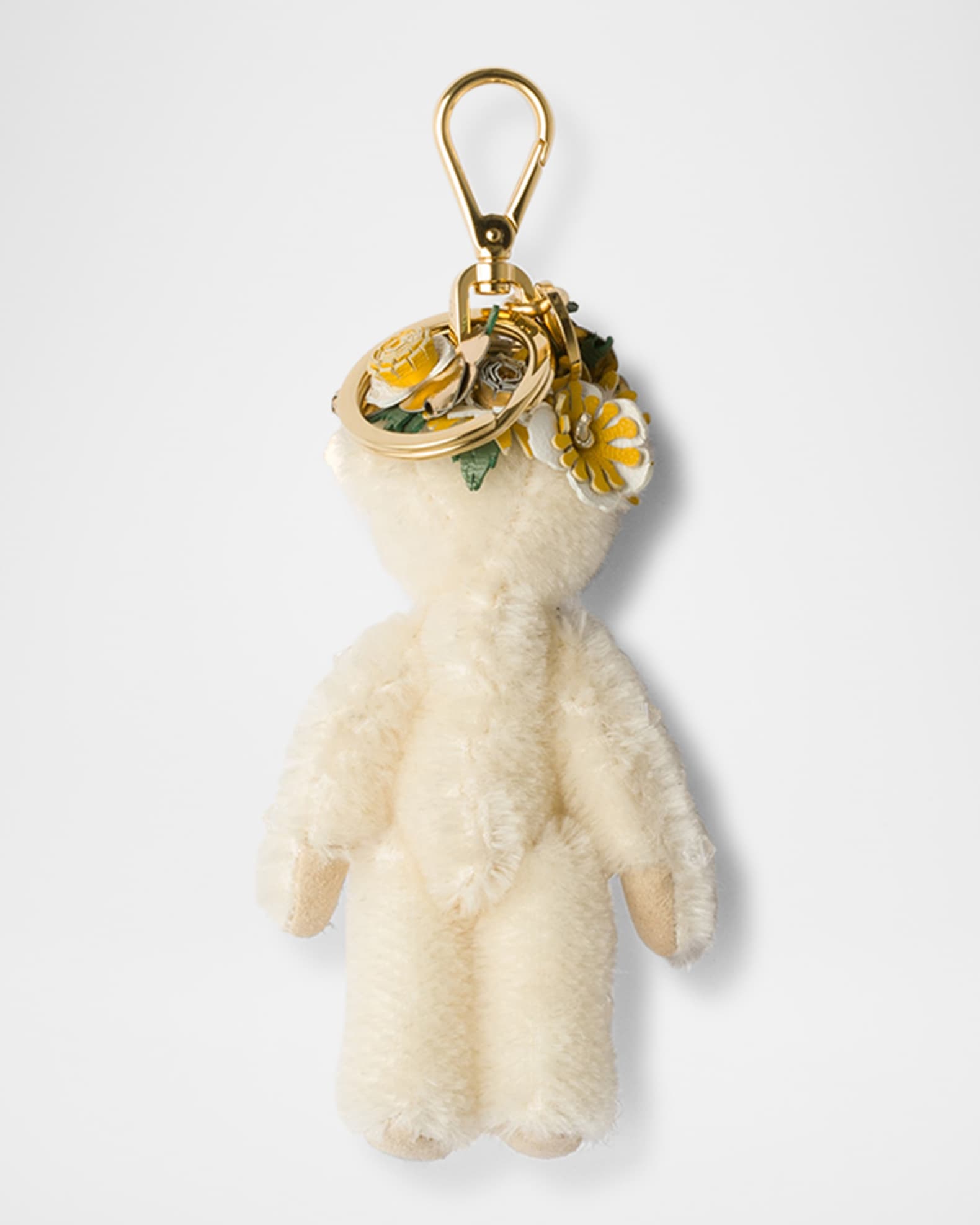 バッグチャーム PRADA 1TO047_2C3M_F0009 TEDDY BAG CHARM WITH L RING White Teddy bag charm with metal ring | PRADA