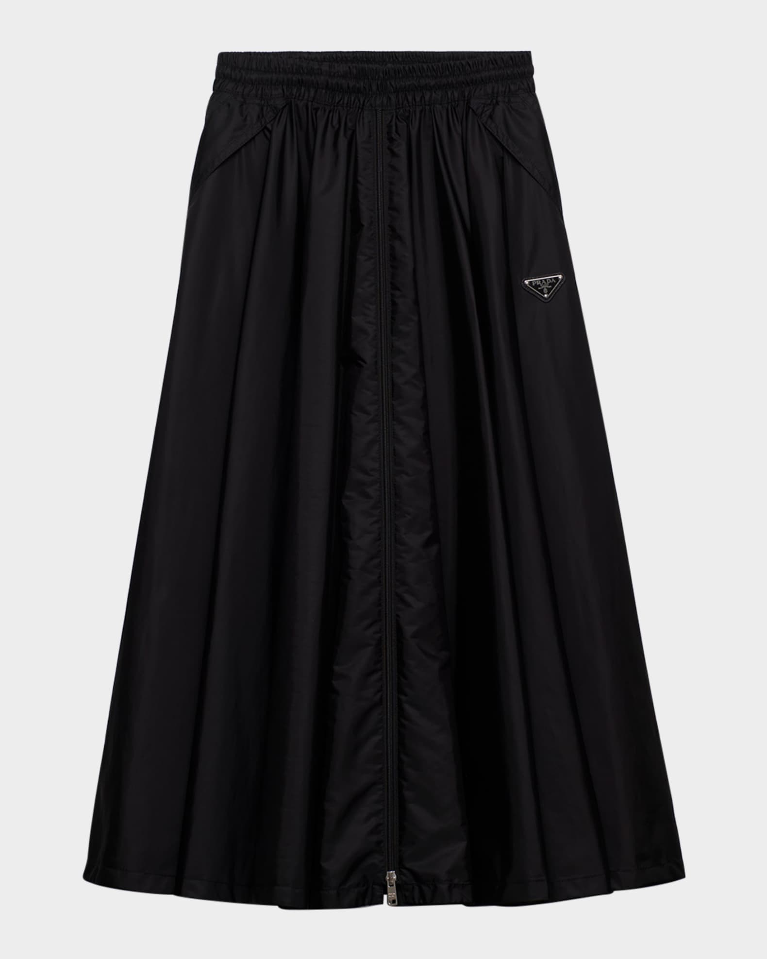 スカート PRADA SKIRT (P141JSOOO14F7 F0018) Prada Zip-Front Light Re-Nylon Full Midi Skirt | Neiman Marcus