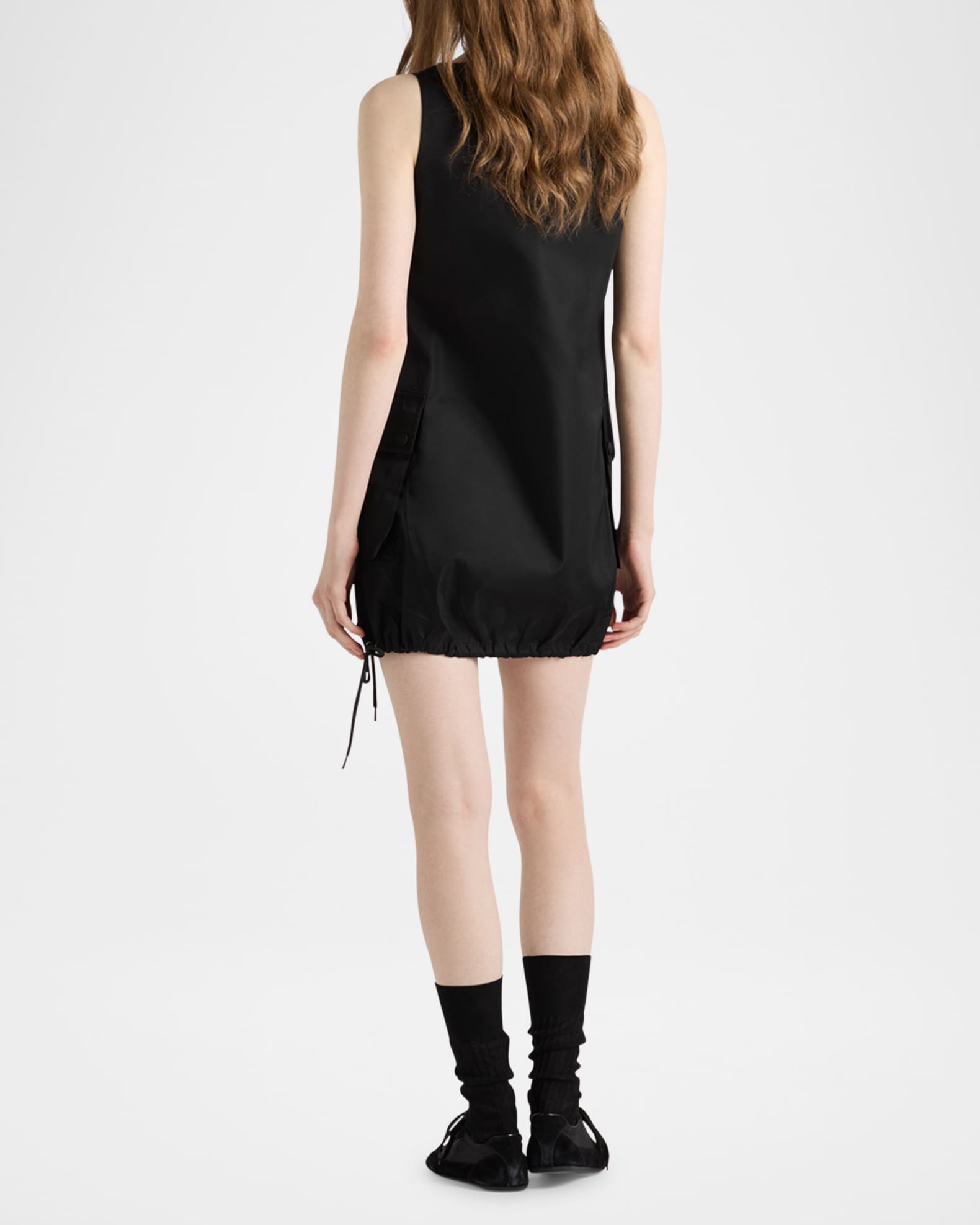 Prada Sleeveless Re-Nylon Mini Utility Dress | Neiman Marcus