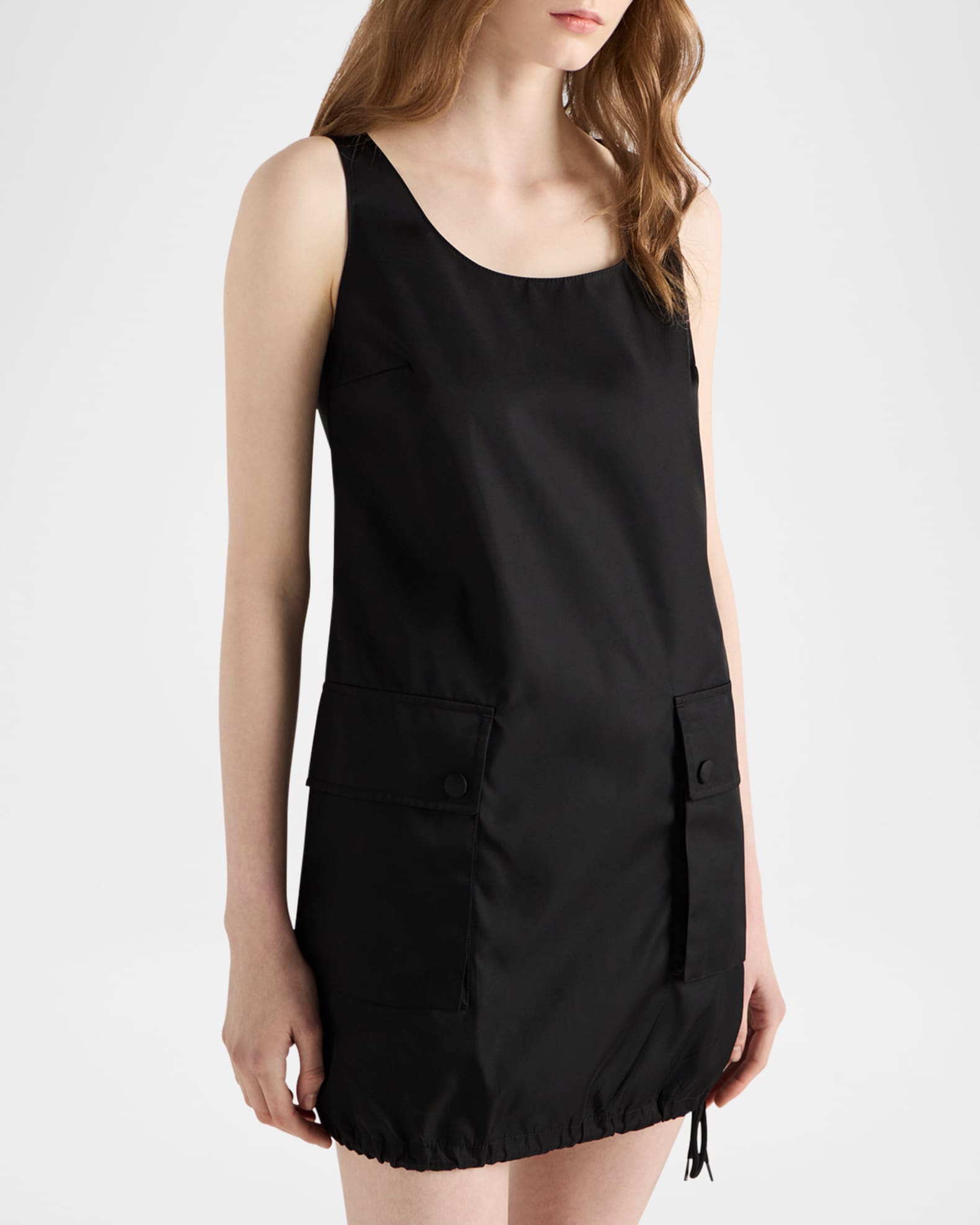 PRADA ブラックタイニードレス Prada Sleeveless Re-Nylon Mini Utility Dress | Neiman Marcus