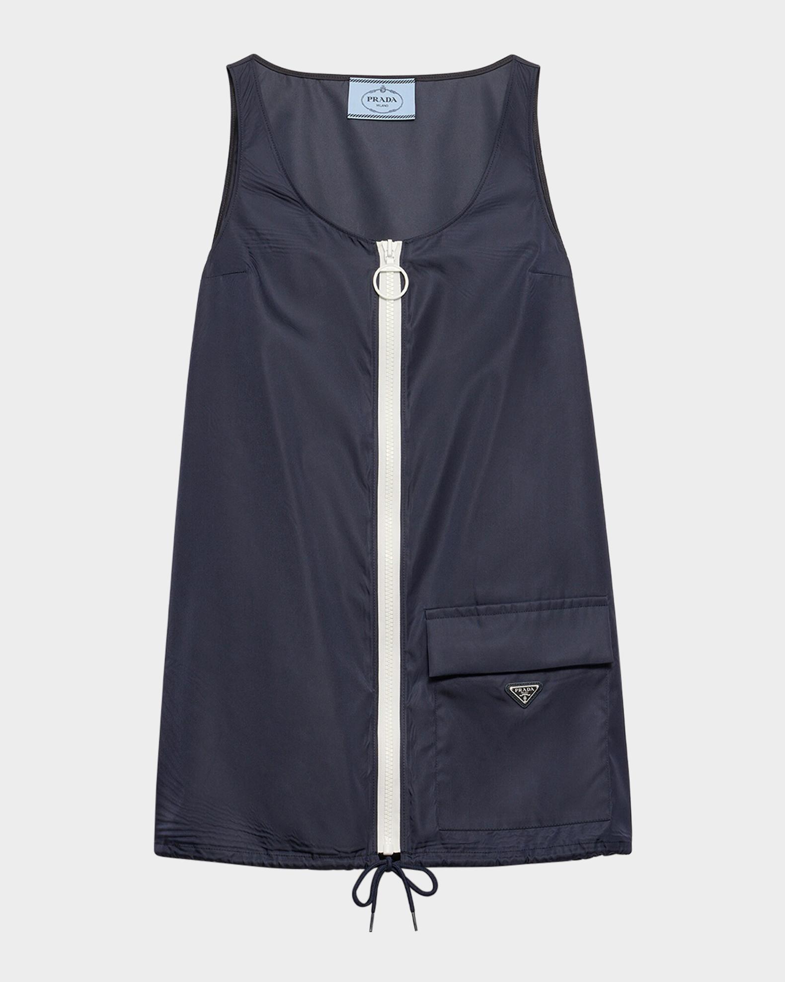 Prada Re-Nylon Sleeveless Zip-Front Mini Dress | Neiman Marcus