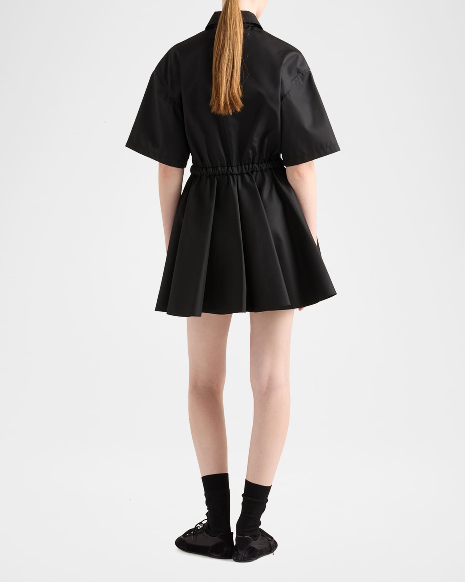 ワンピース PRADA | Re-Nylon mini-dress 230702_1WQ8_F0002_S_232 Black Re-nylon Mini-dress | PRADA
