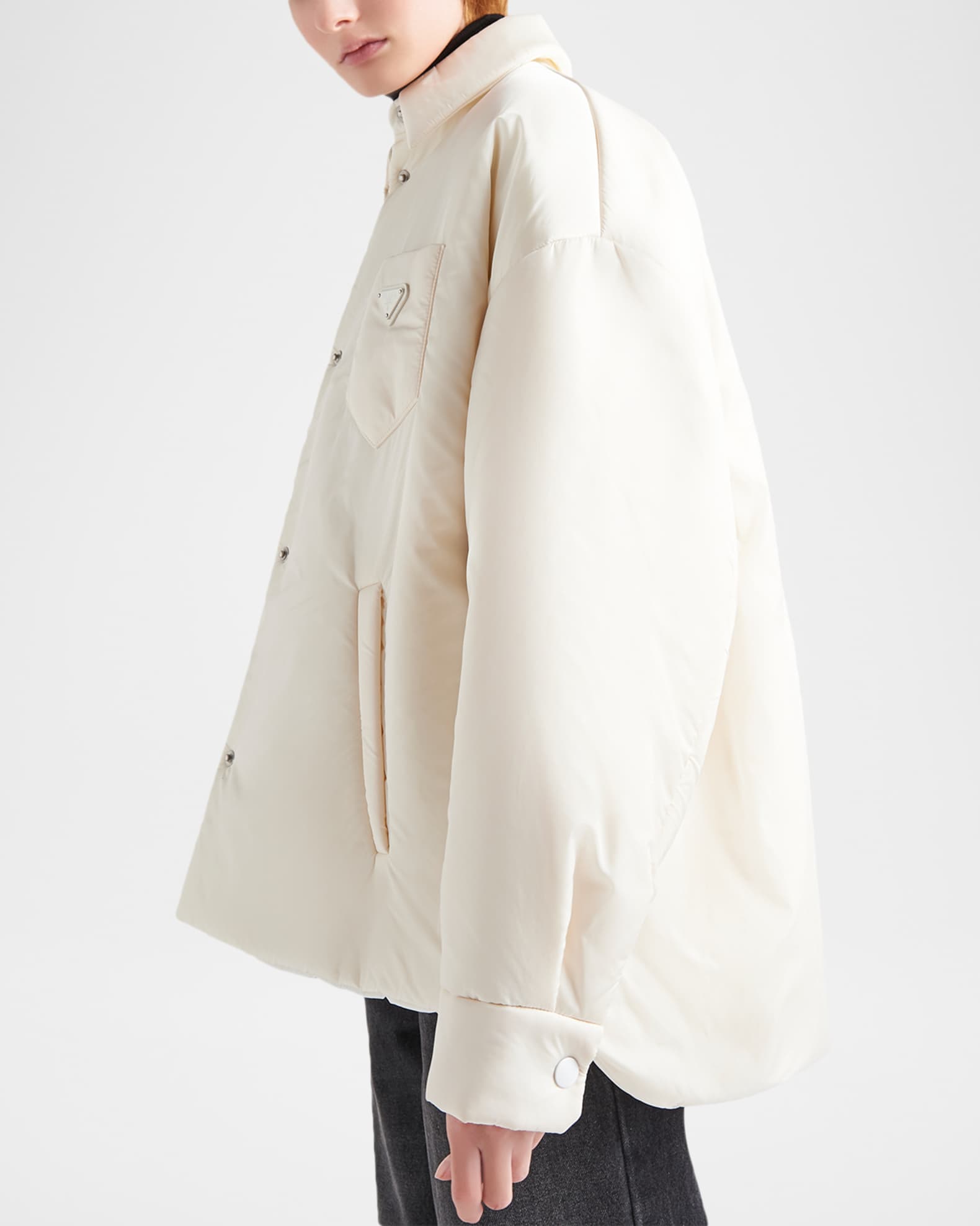 Prada Light Re-Nylon Padded Shirt Jacket | Neiman Marcus