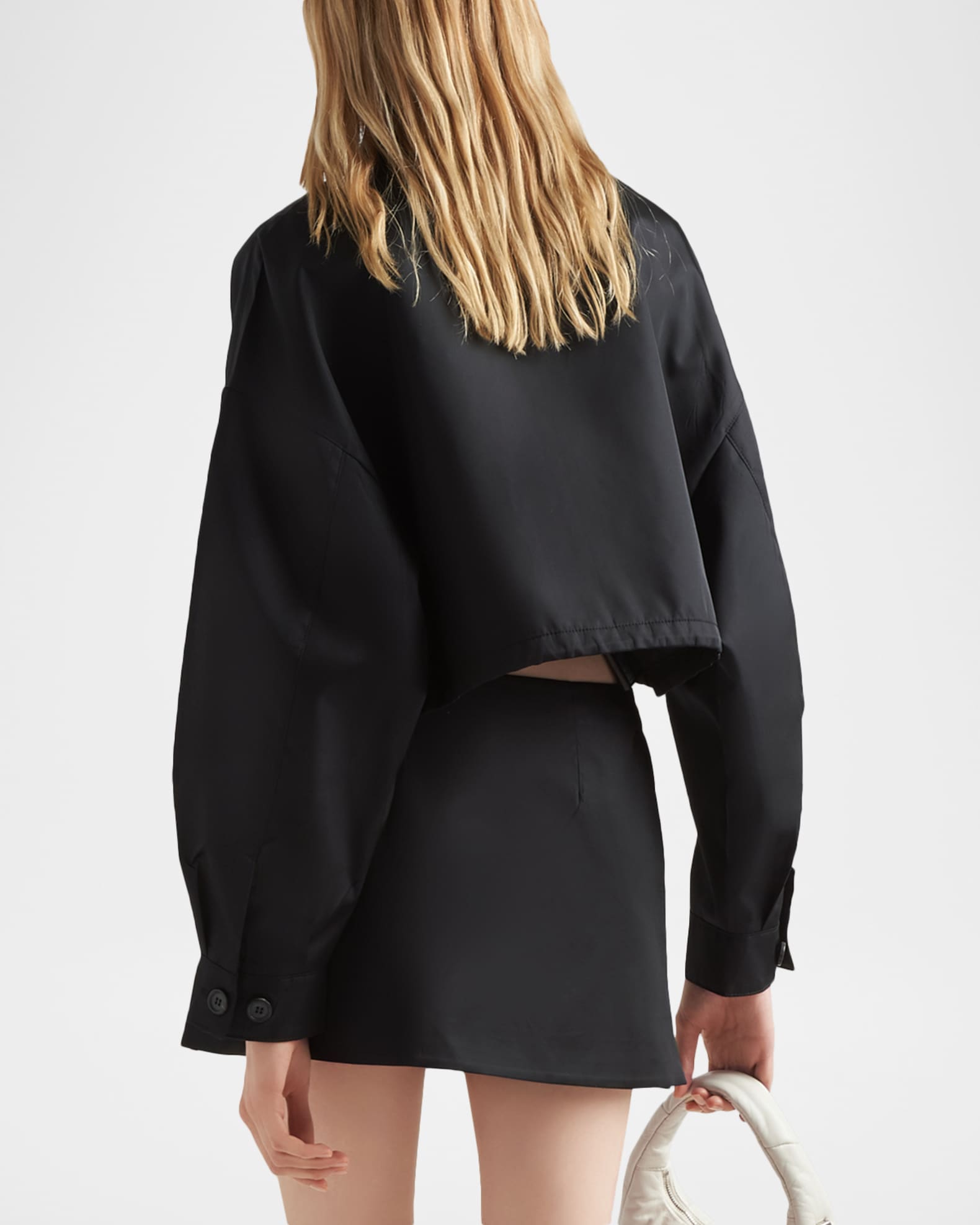 Prada Re-Nylon Crop Shirt Jacket | Neiman Marcus