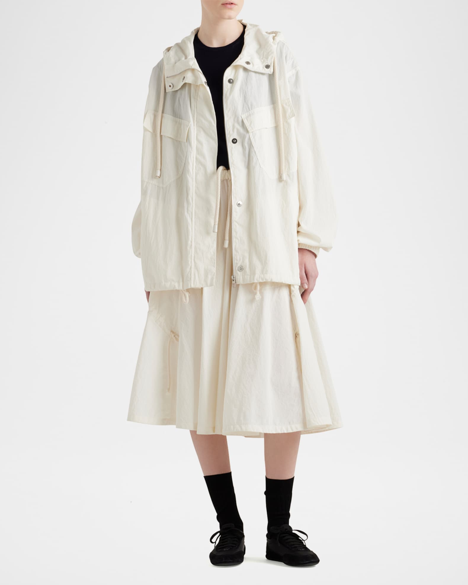 女性が喜ぶ♪ Prada Utility Oversized Hooded Drawstring Jacket | Neiman Marcus ジャケット・アウター