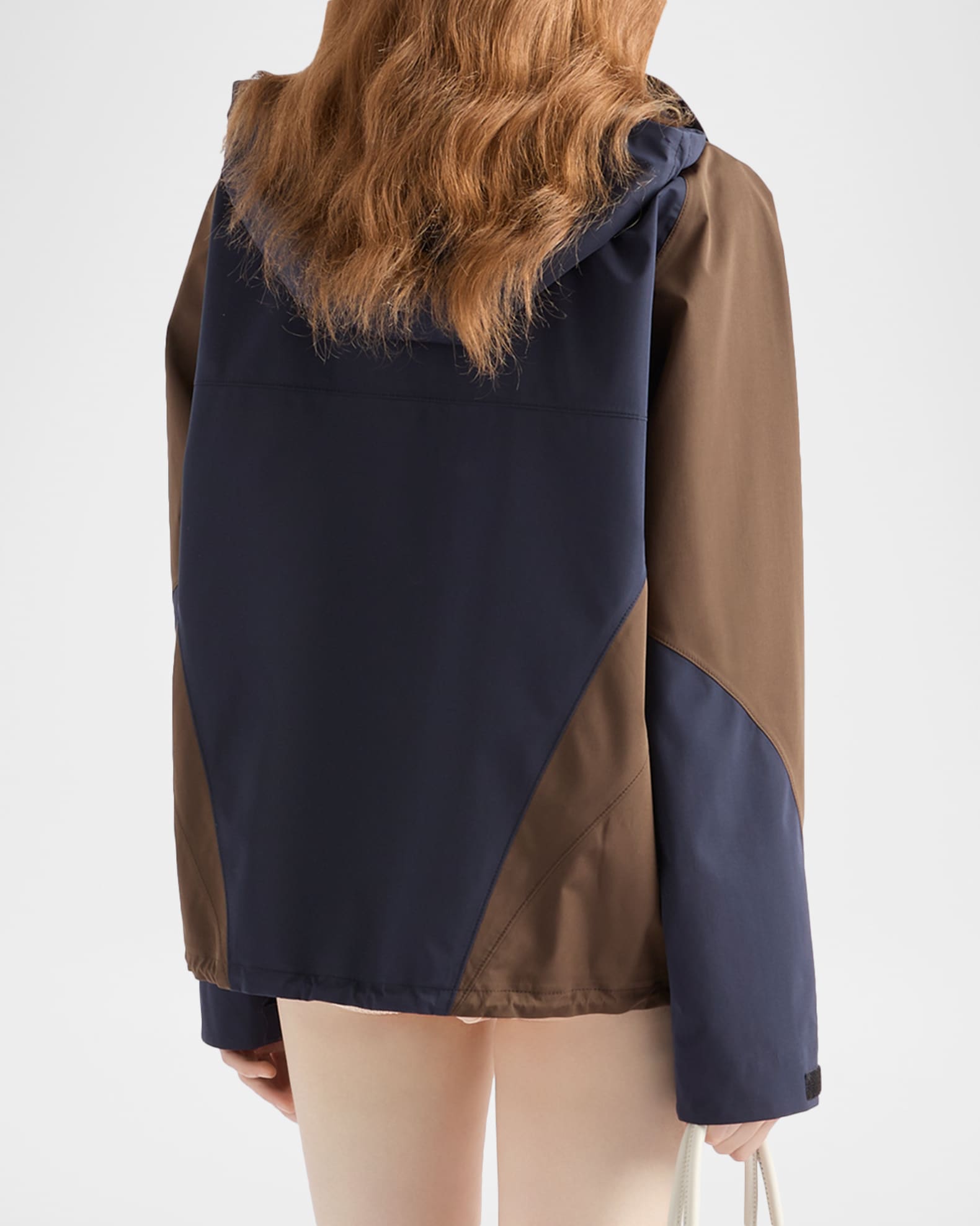 Prada Colorblock Technical Fabric Hooded Blouson Jacket | Neiman